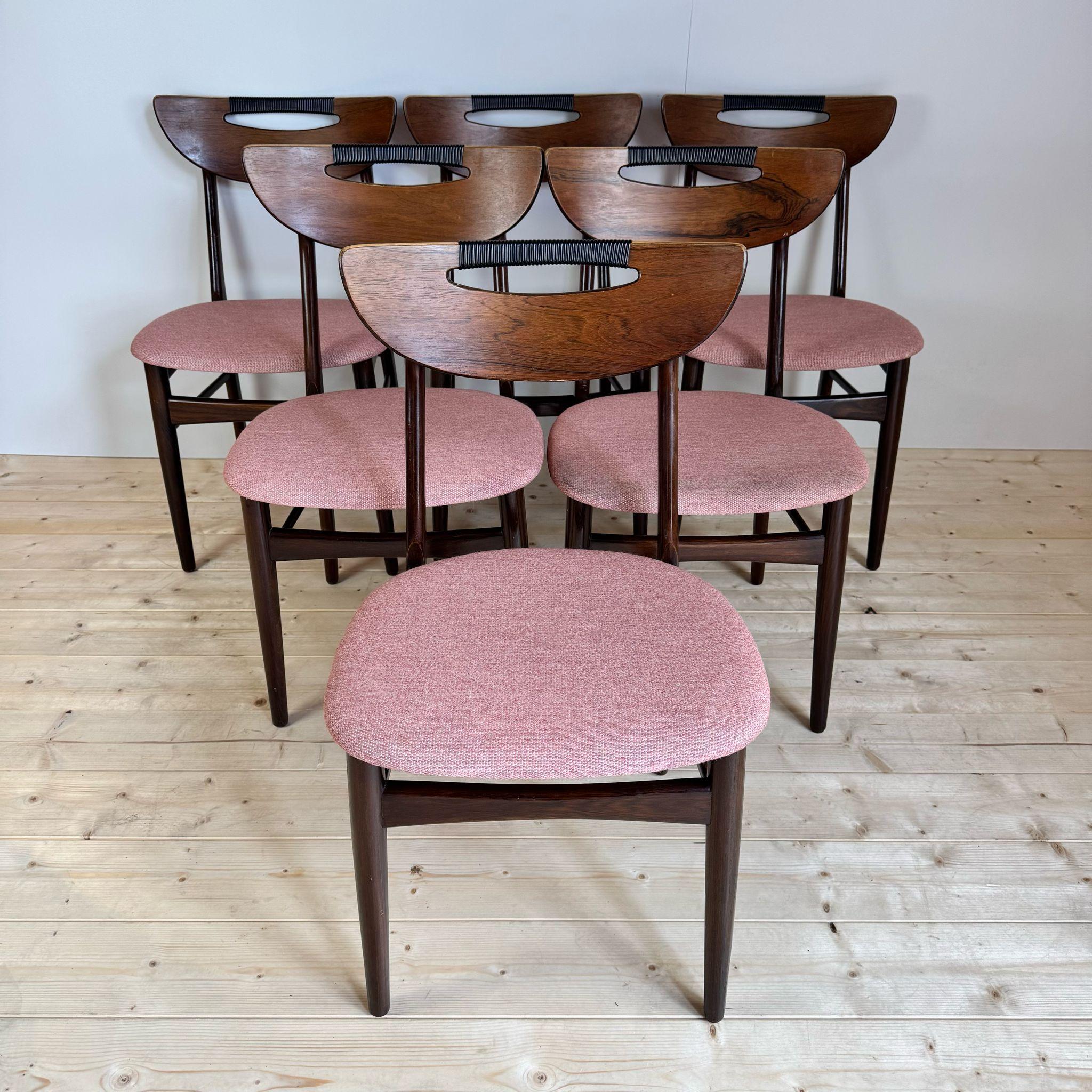 Ensemble de six chaises de salle à manger, Danemark 1960 en vente 2