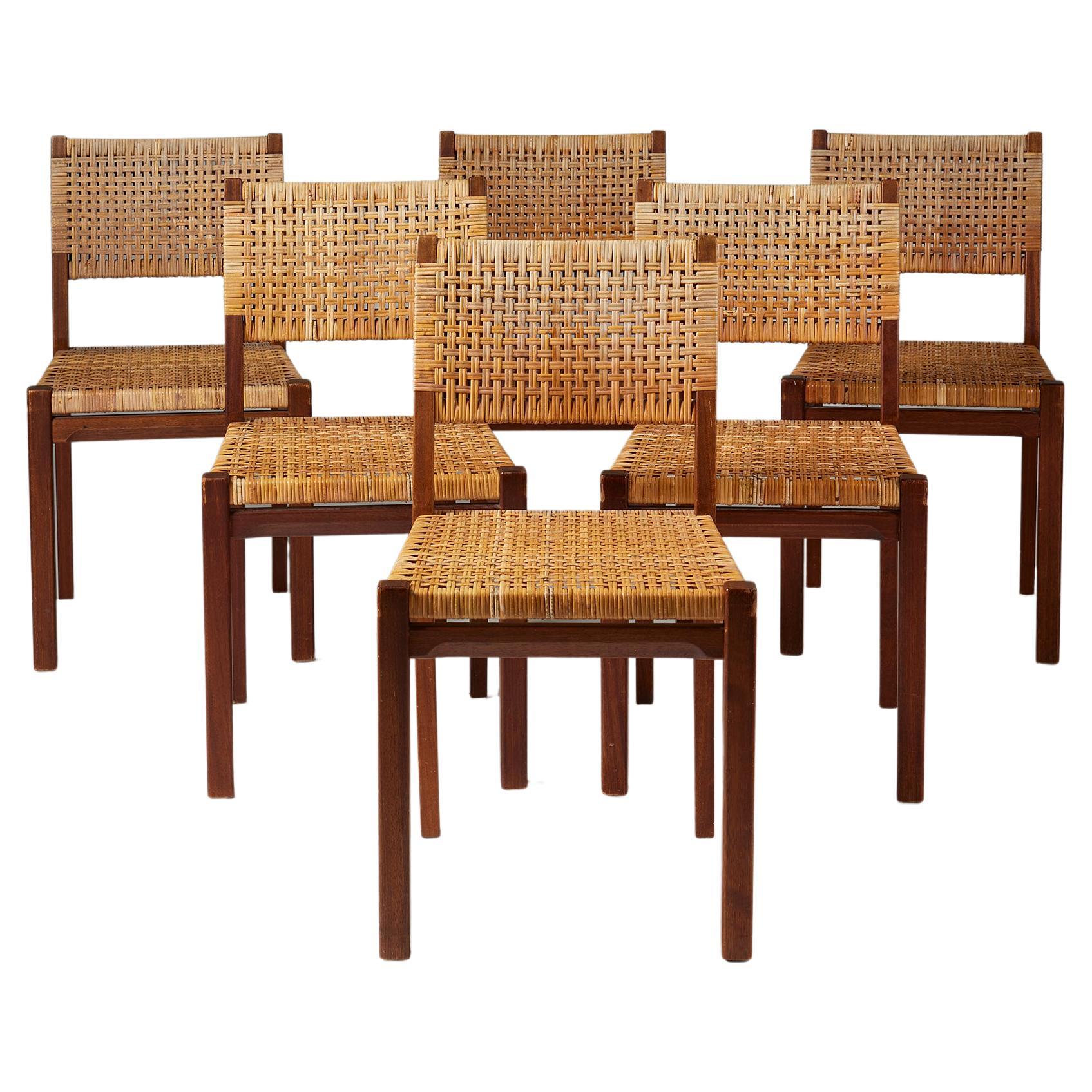 Set of Six Dining Chairs Designed by Aino Aalto, Finland, 1950s