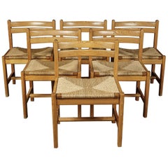 Set of Six Dining Chairs Designed by Borge Mogensen, Denmark, circa 1970