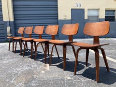 Set of Six Dining Chairs Designed by Bruno Weil for Thonet, Bentwood
