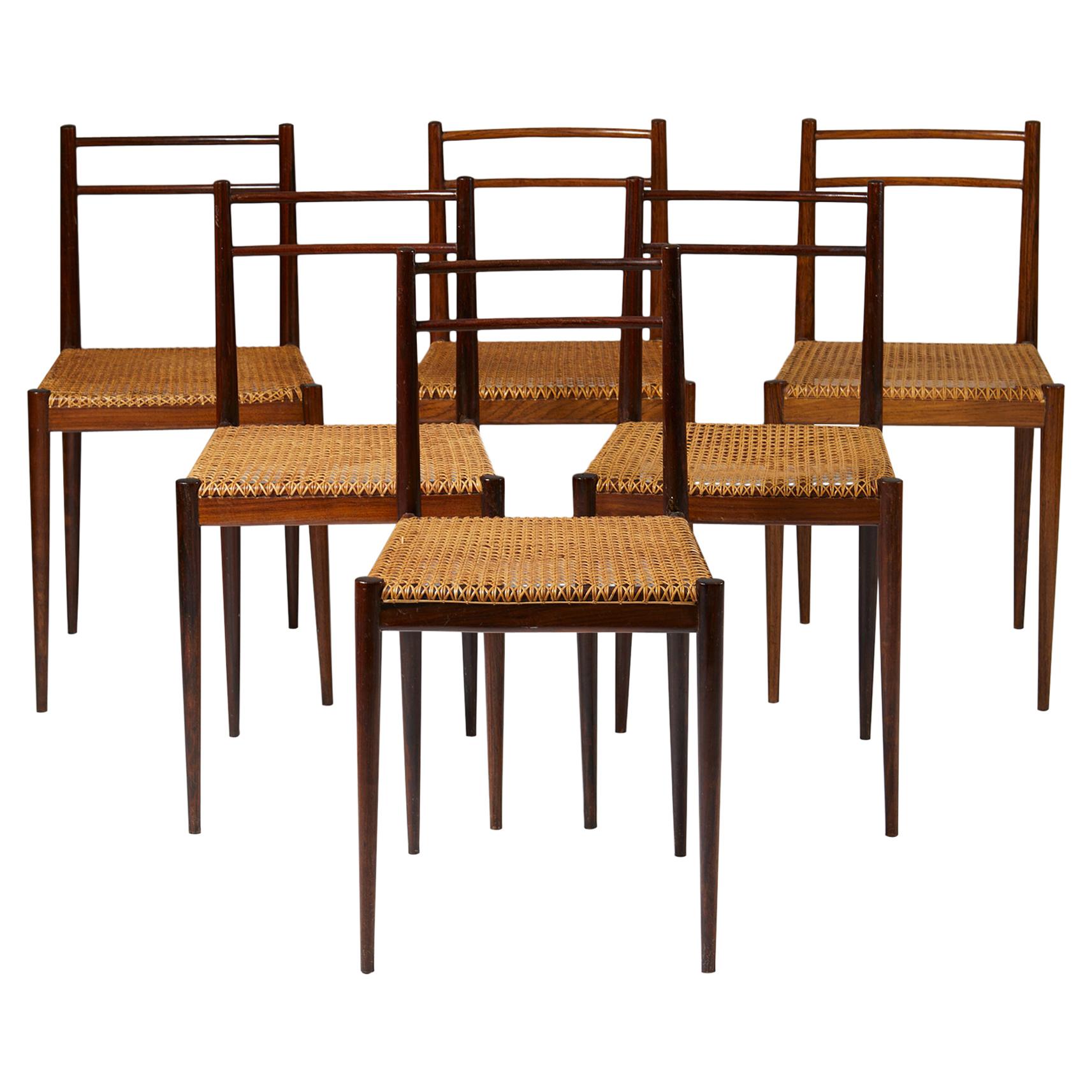 Set of Six Dining Chairs Designed by Jörgen Clausen, Denmark, 1950’s