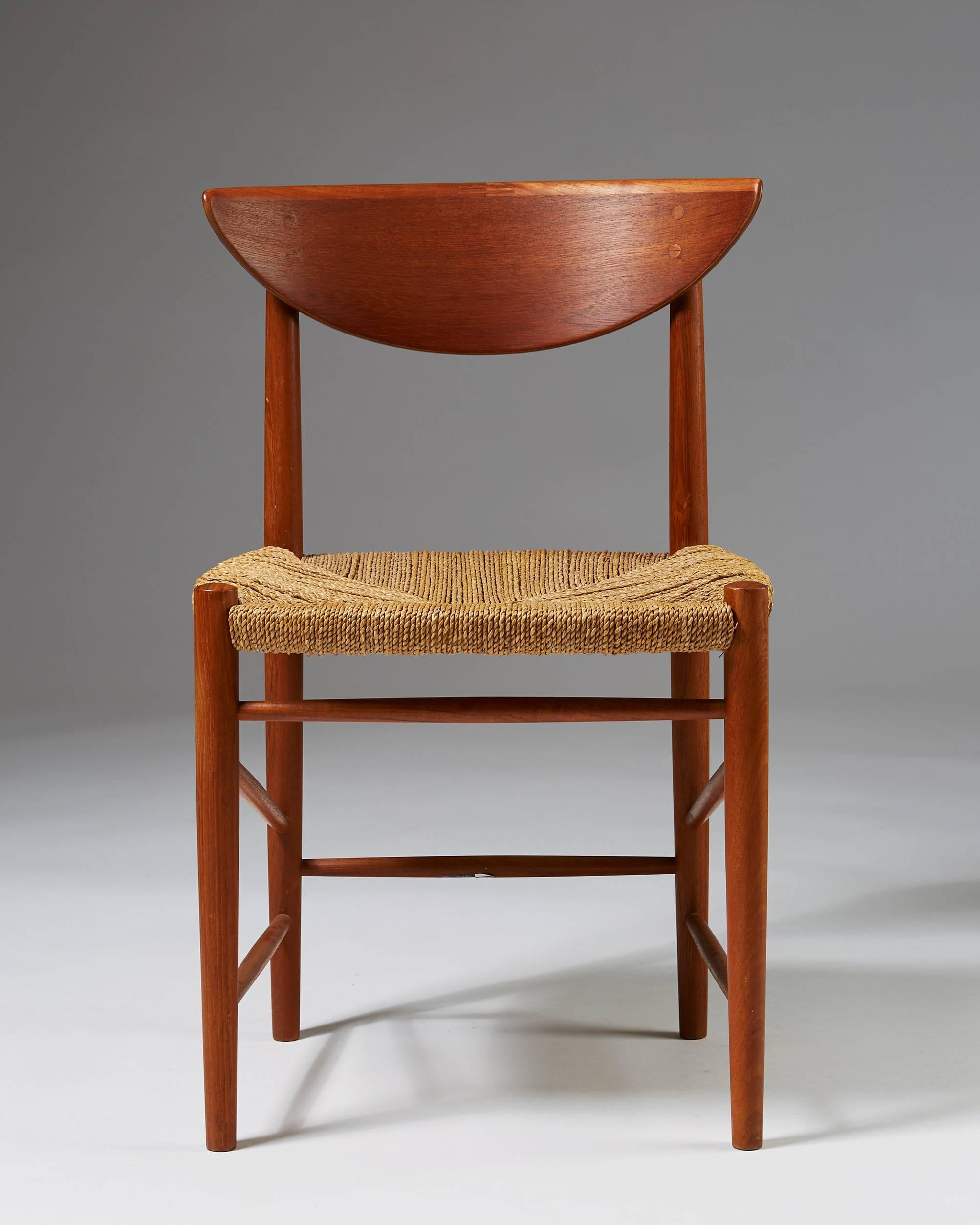 Scandinavian Modern Set of Six Dining Chairs Designed by Peter Hvidt and Orla Möllgaard Nielsen