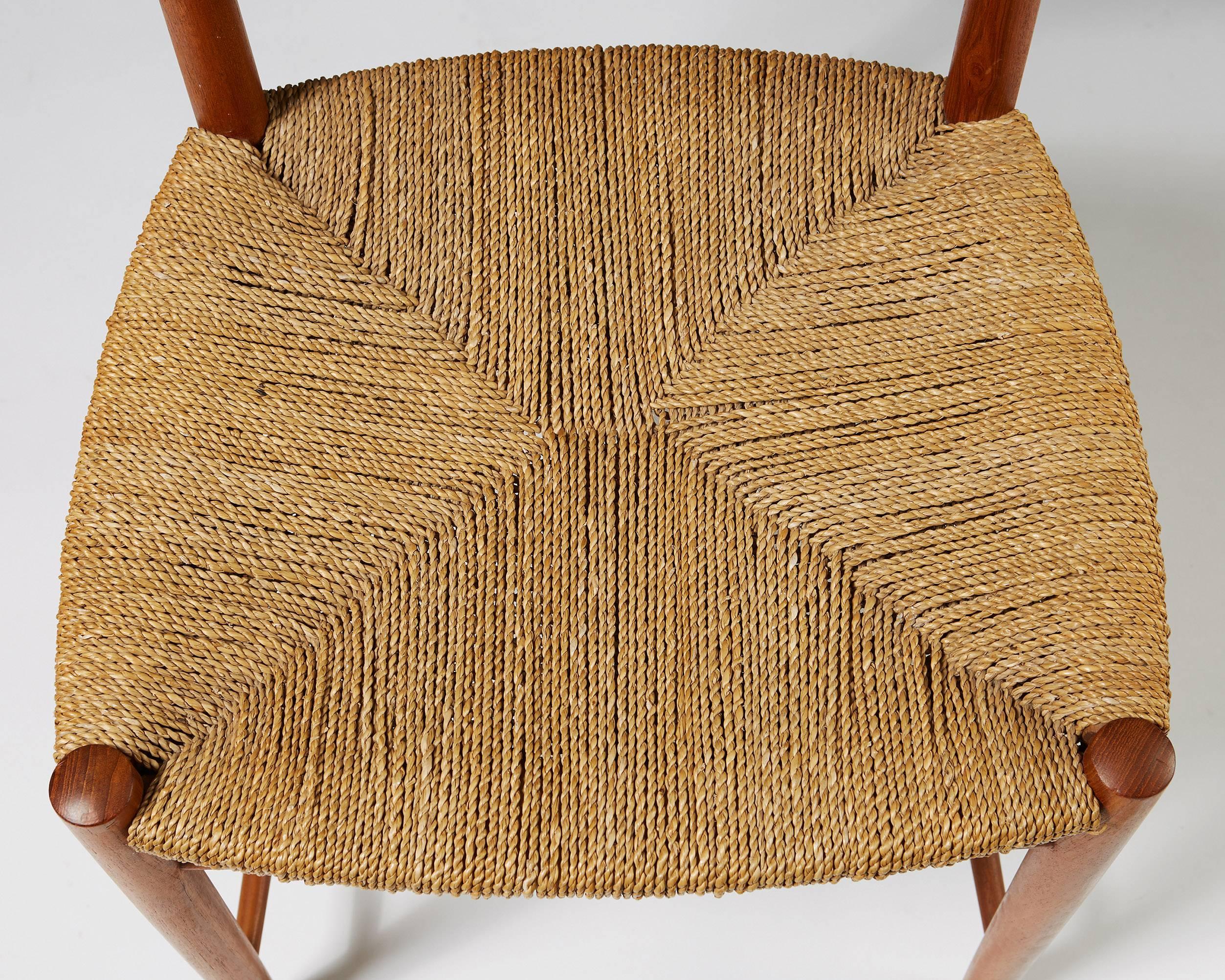 Seagrass Set of Six Dining Chairs Designed by Peter Hvidt and Orla Möllgaard Nielsen