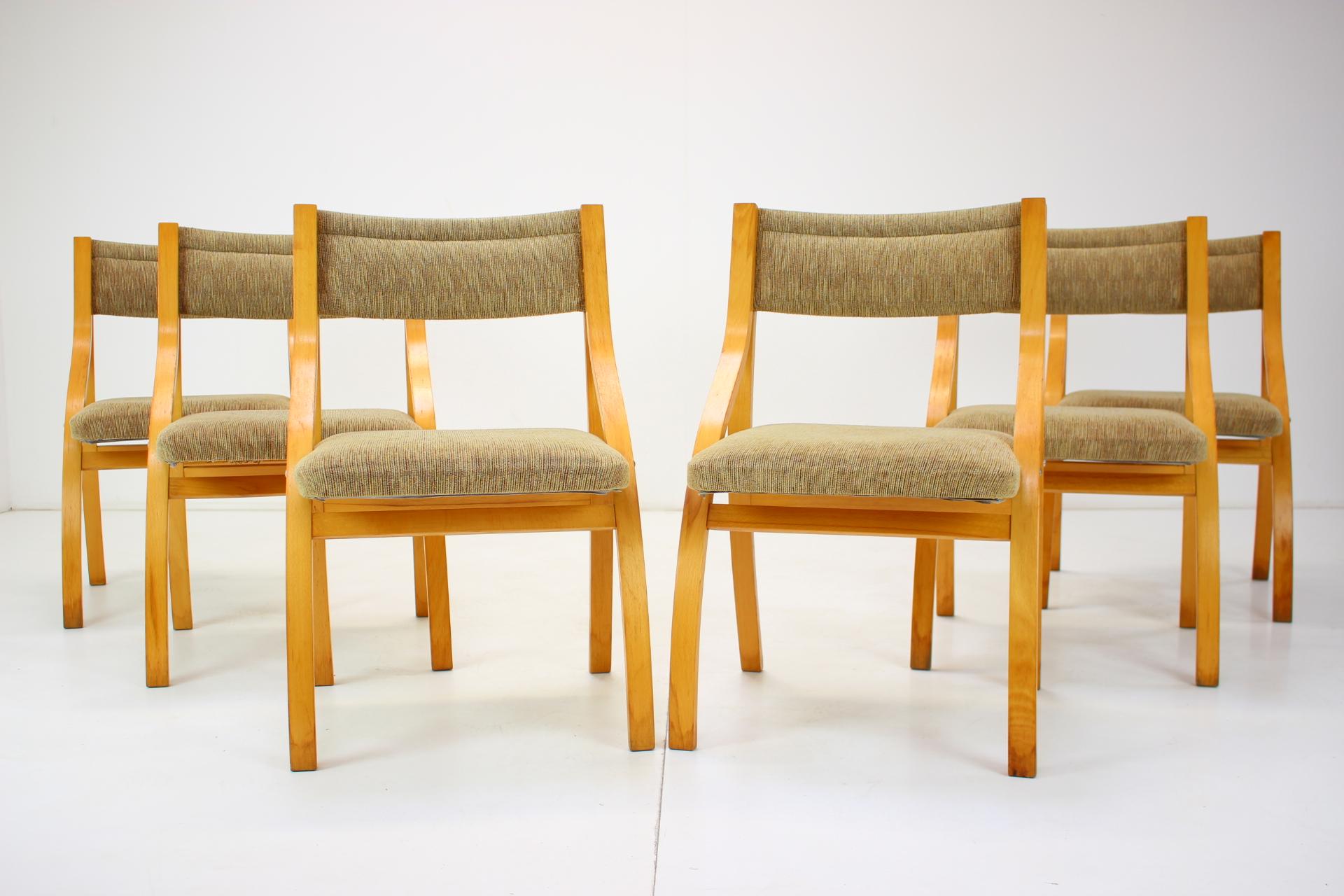 Mid-Century Modern Set of Six Dining Chairs Designed Ludvík Volák, 1960's