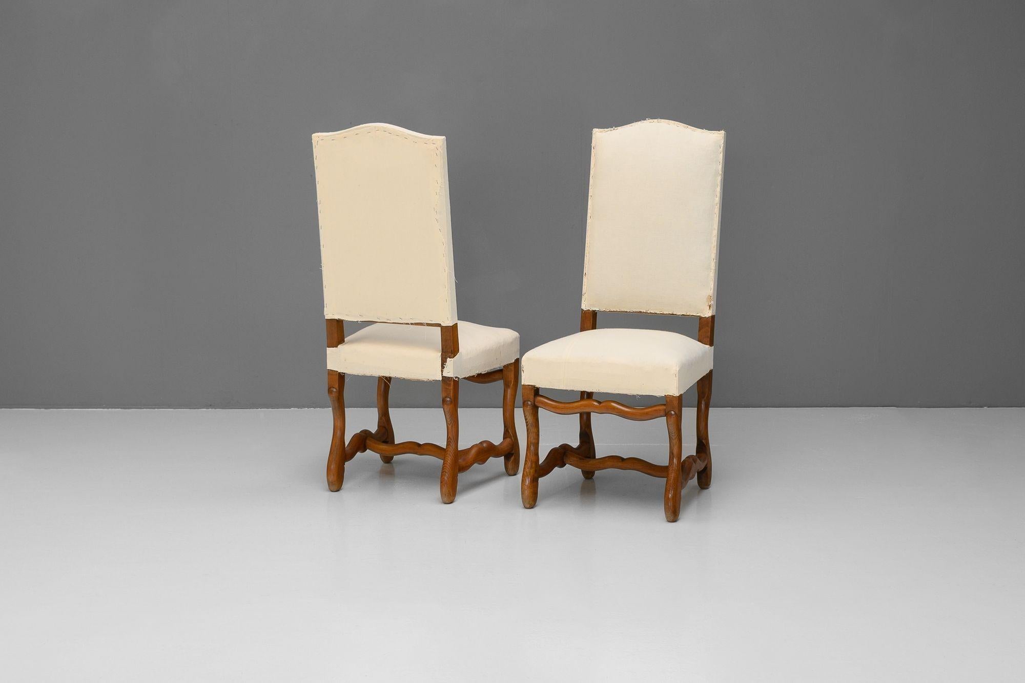 French Set of Six Dining Chairs For Sale