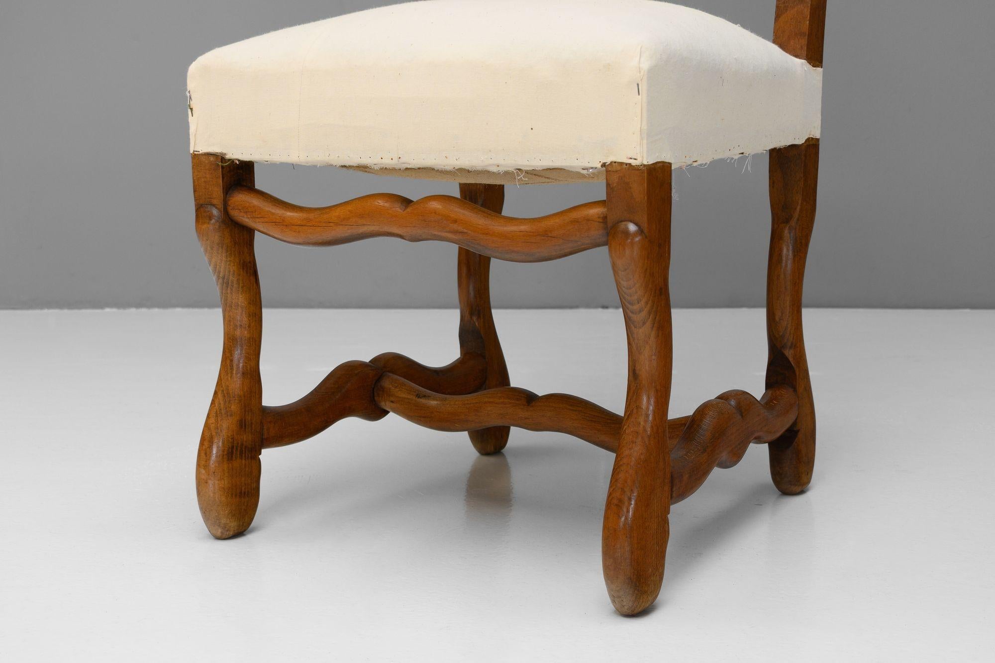 Fabric Set of Six Dining Chairs For Sale