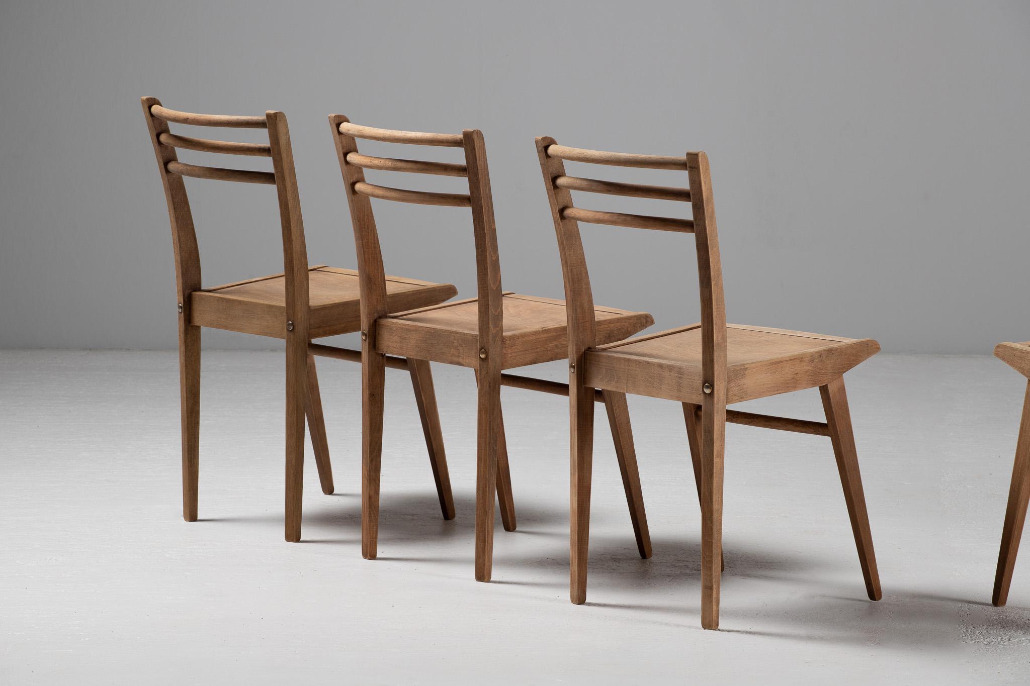 Set of Six Dining Chairs, France, 1950s en vente 3