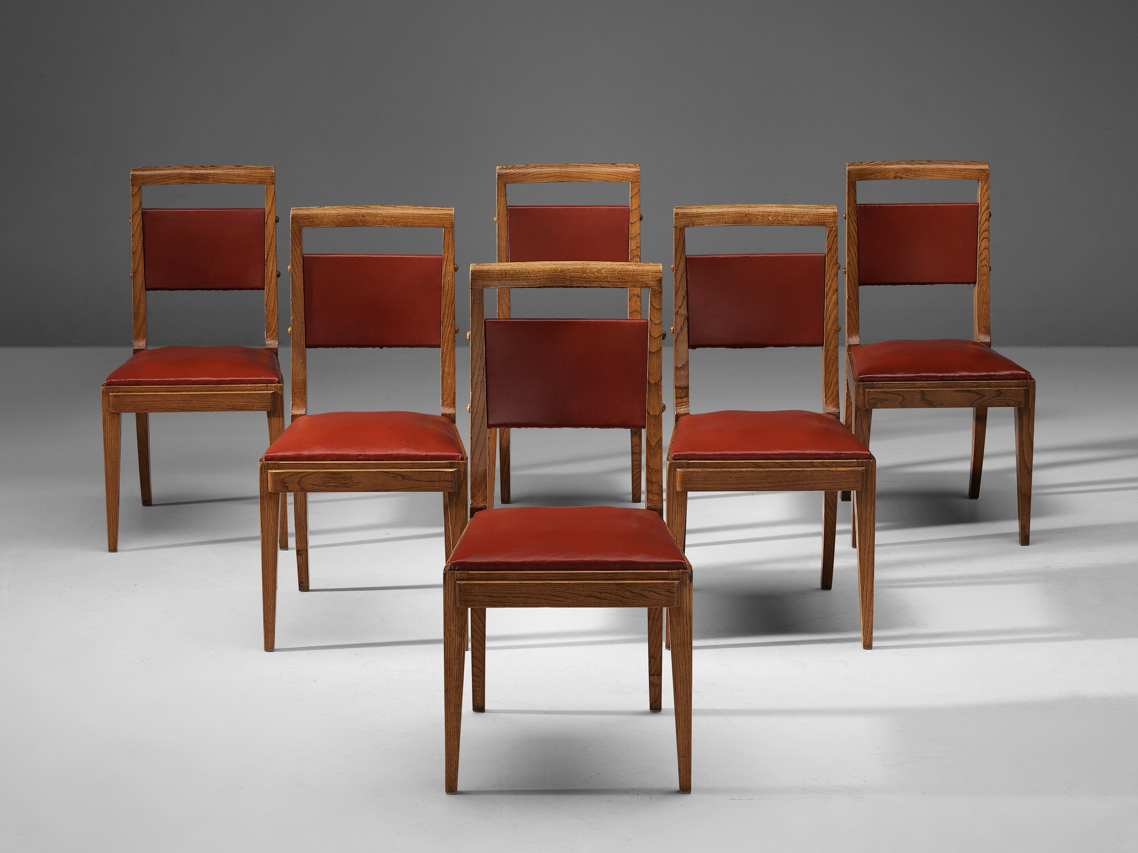 red oak dining chairs