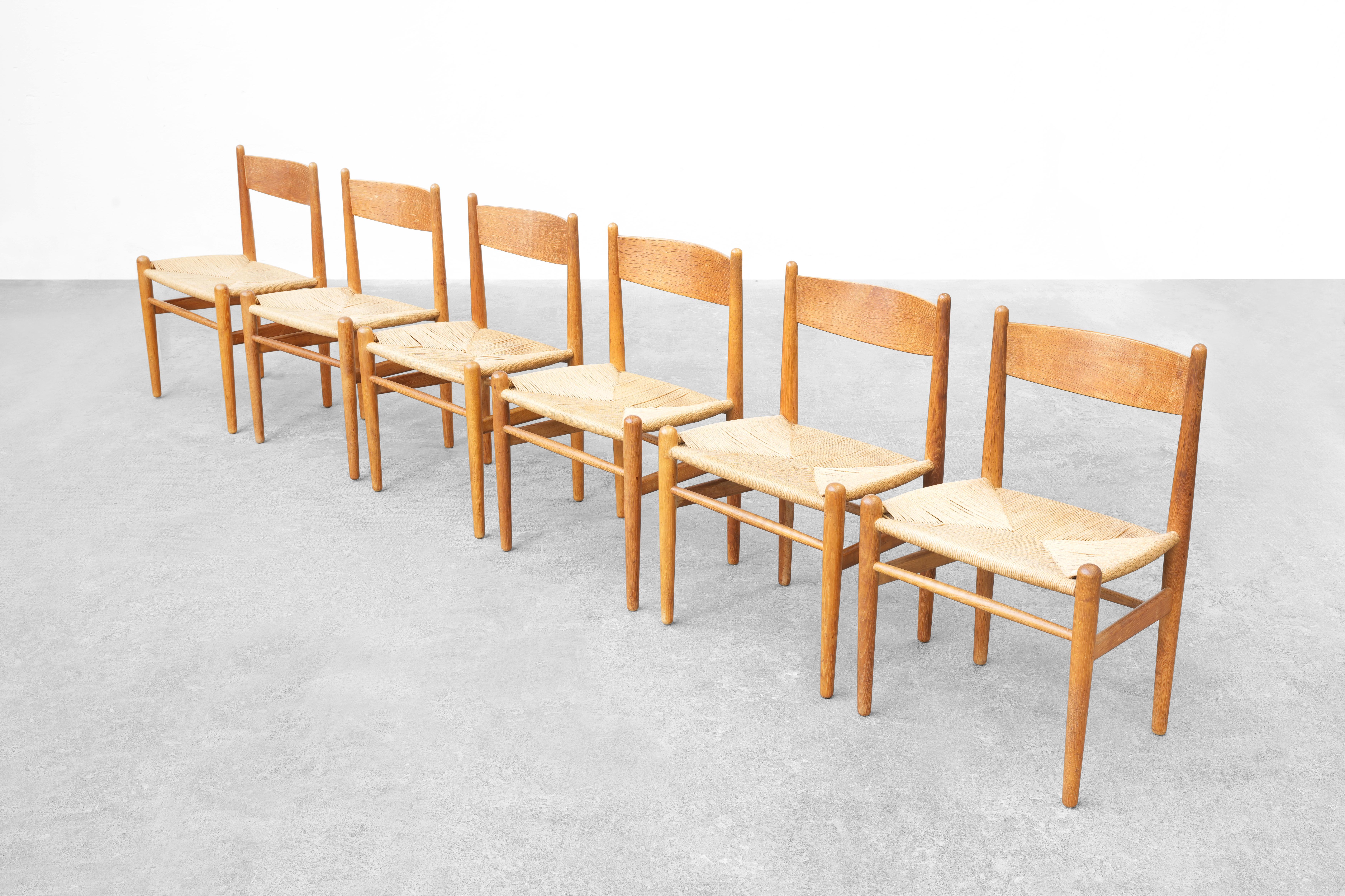 Set of Six Dining Chairs in Oak by Hans J. Wegner for Carl Hansen, 1960s 8