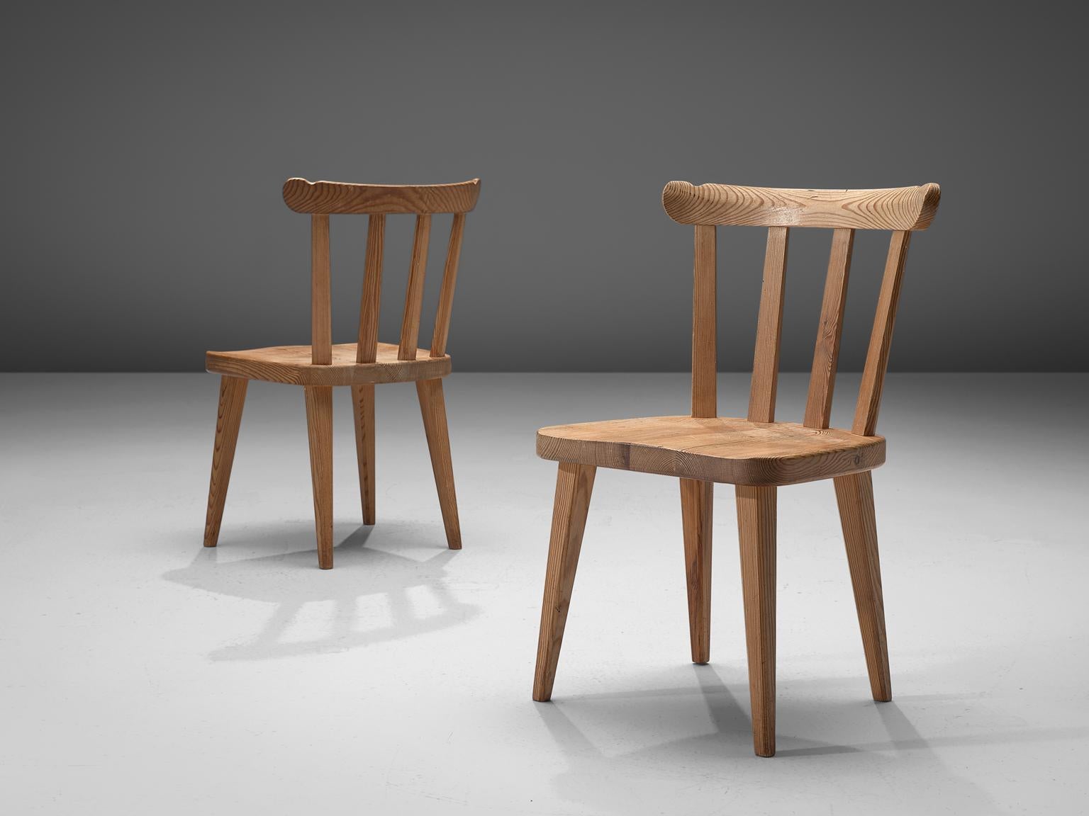 Swedish Set of Six Dining Chairs in Pine for Nordiska Kompaniet Sweden