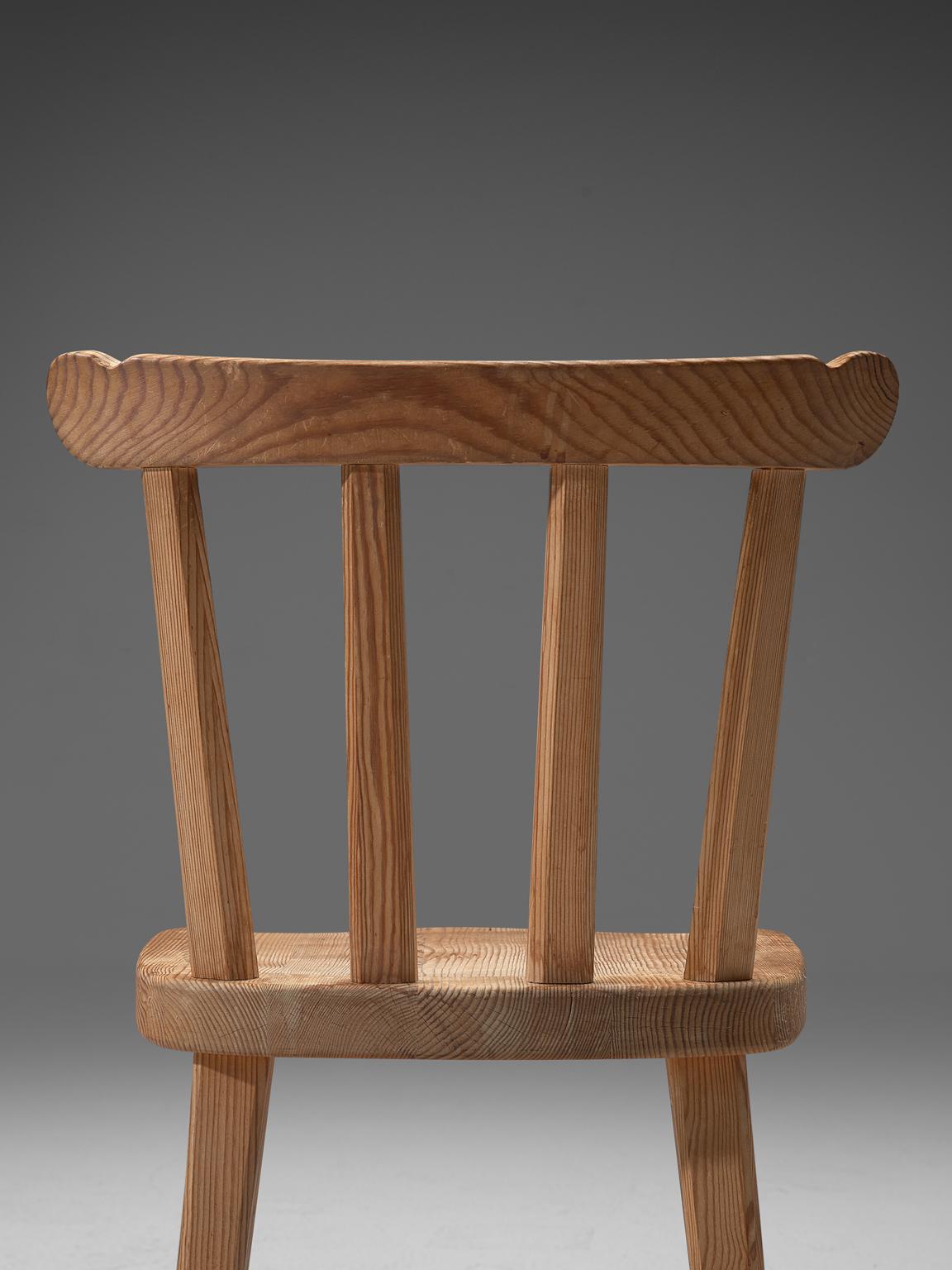 Mid-20th Century Set of Six Dining Chairs in Pine for Nordiska Kompaniet Sweden