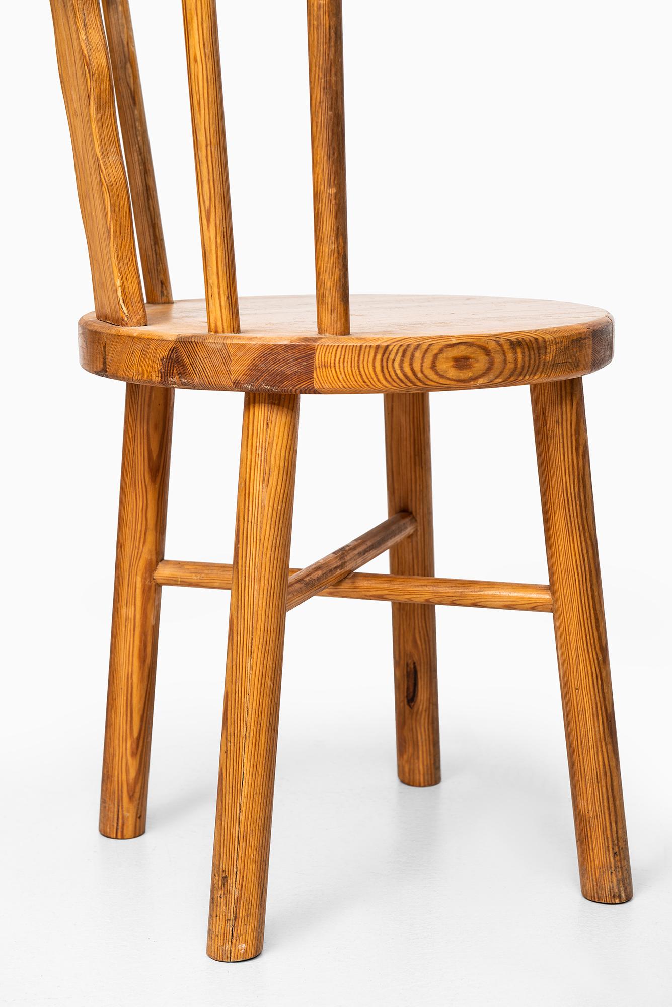 Swedish Set of Six Dining Chairs in Pine Produced in Sweden