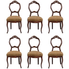 Antique Set of Six Dining Chairs in Rococo Style from 1860s