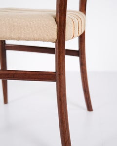 Set Of Six Dining Chairs In Rosewood & Striped Fabric By Niels O. Møller