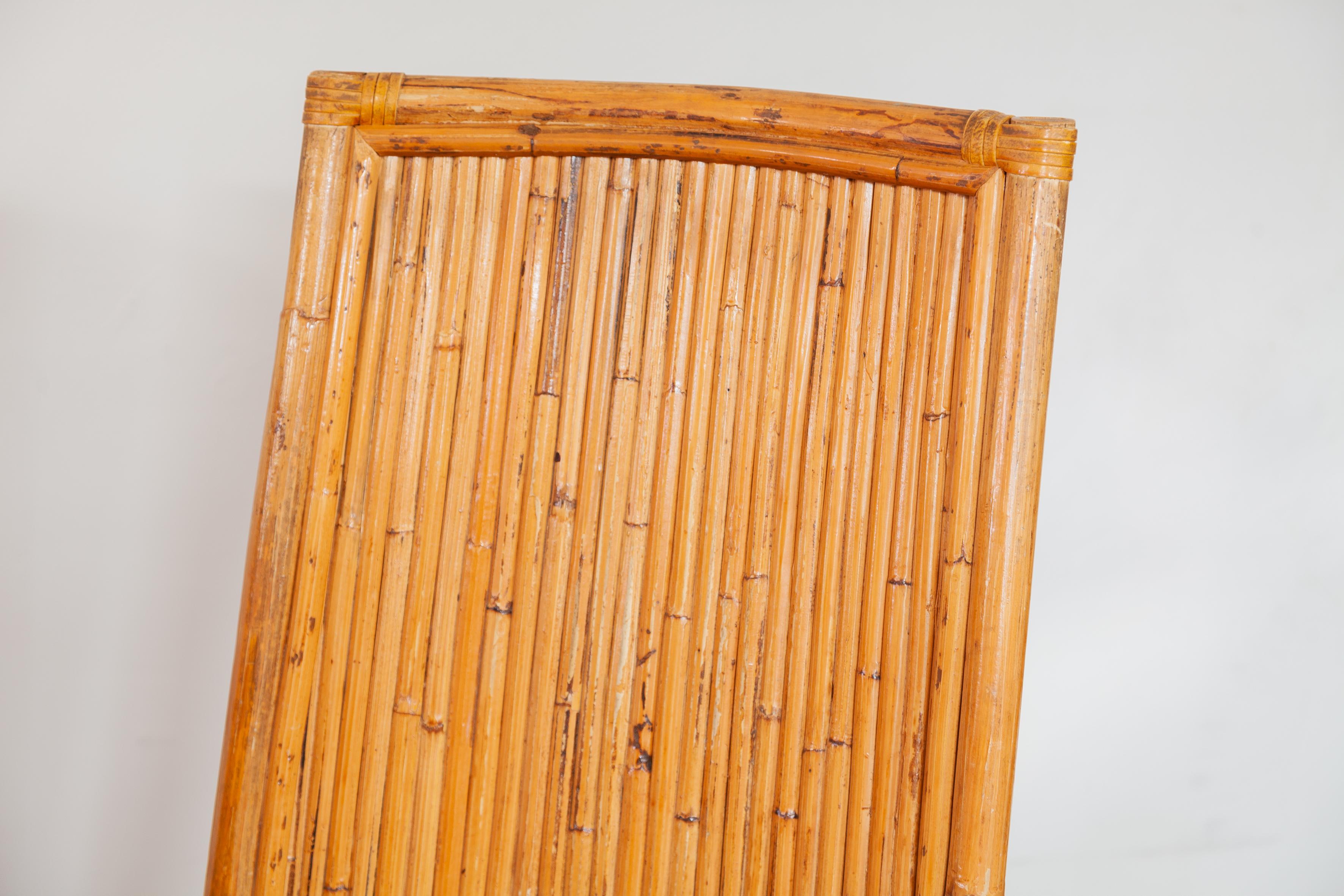 Fin du 20e siècle Ensemble de six chaises de salle à manger en bambou, Italie, années 1970 en vente