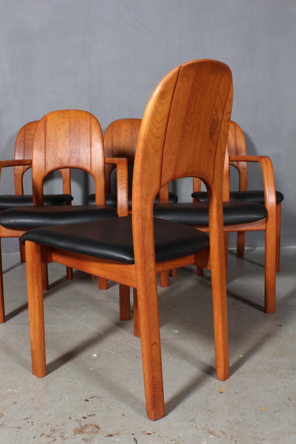 Late 20th Century Set of Six Dining Chairs in Teak, Holstebro Möbelfabrik