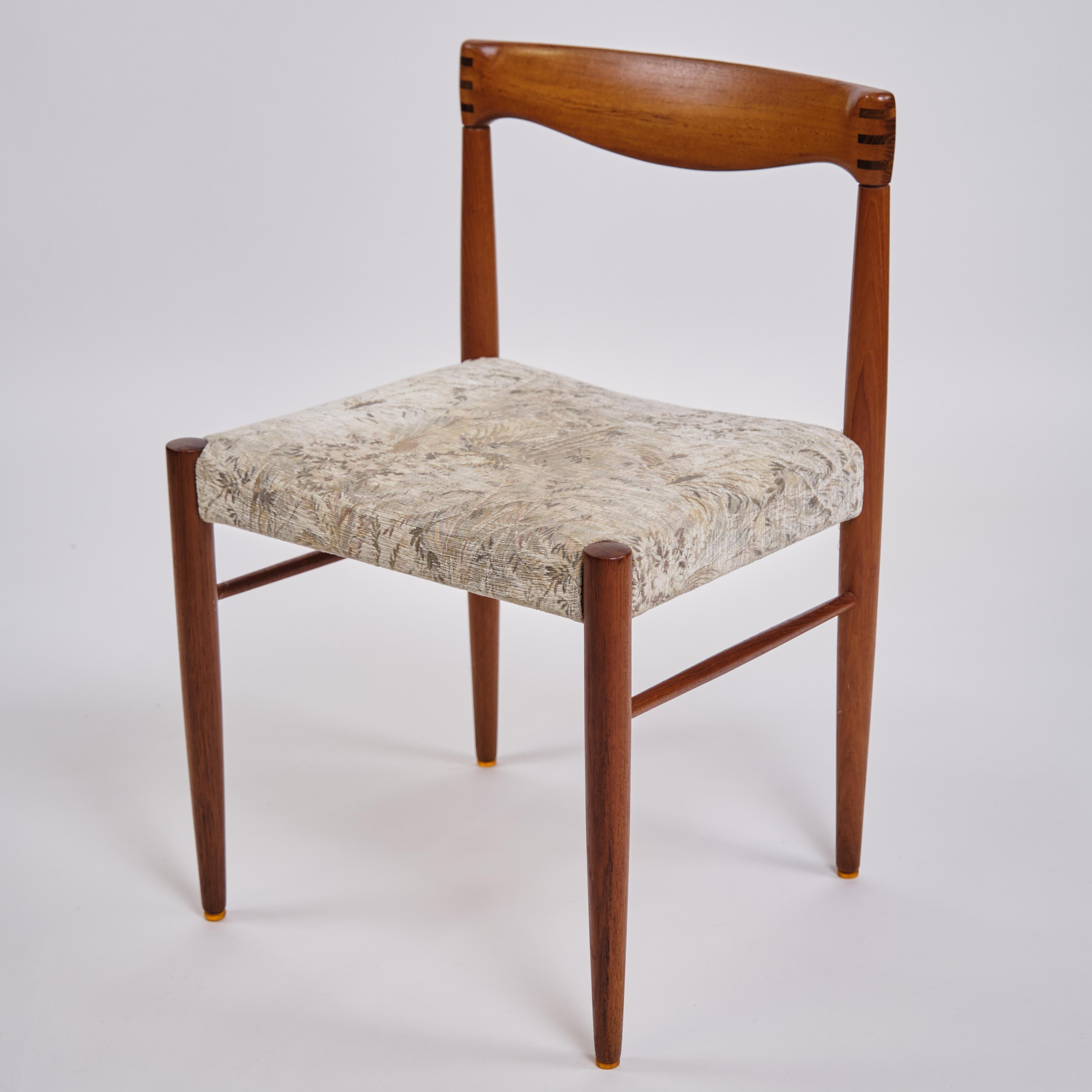 Juego De Seis Sillas De Comedor De Teca Y Tapicería Light De Henry W. Klein Para Bramin en venta 1