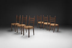 Juego de seis sillas de comedor al estilo de Charles Dudouyt, Francia, mediados del siglo XX.