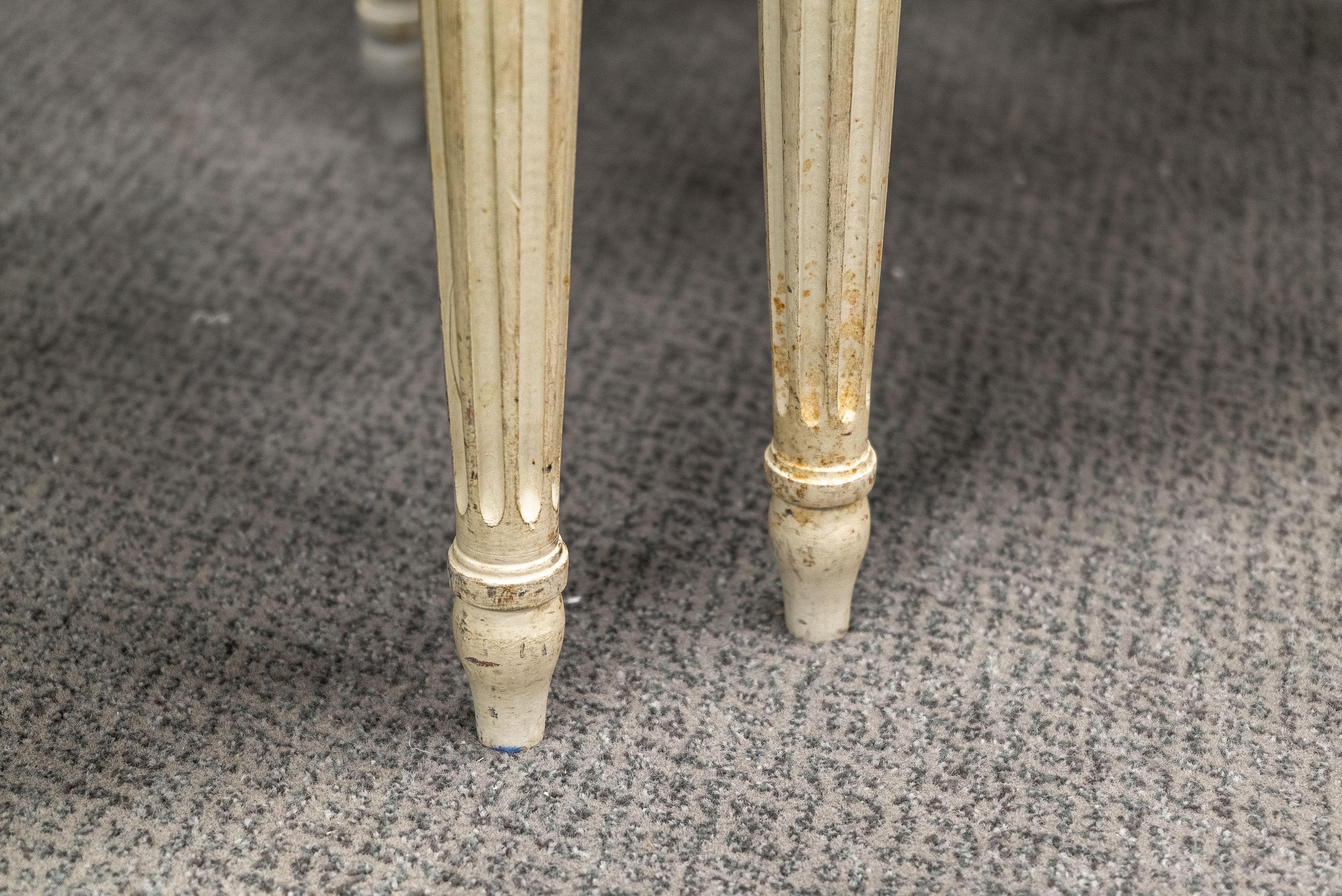 Leather Set of Six Dining Chairs in the Style of Louis XVI For Sale