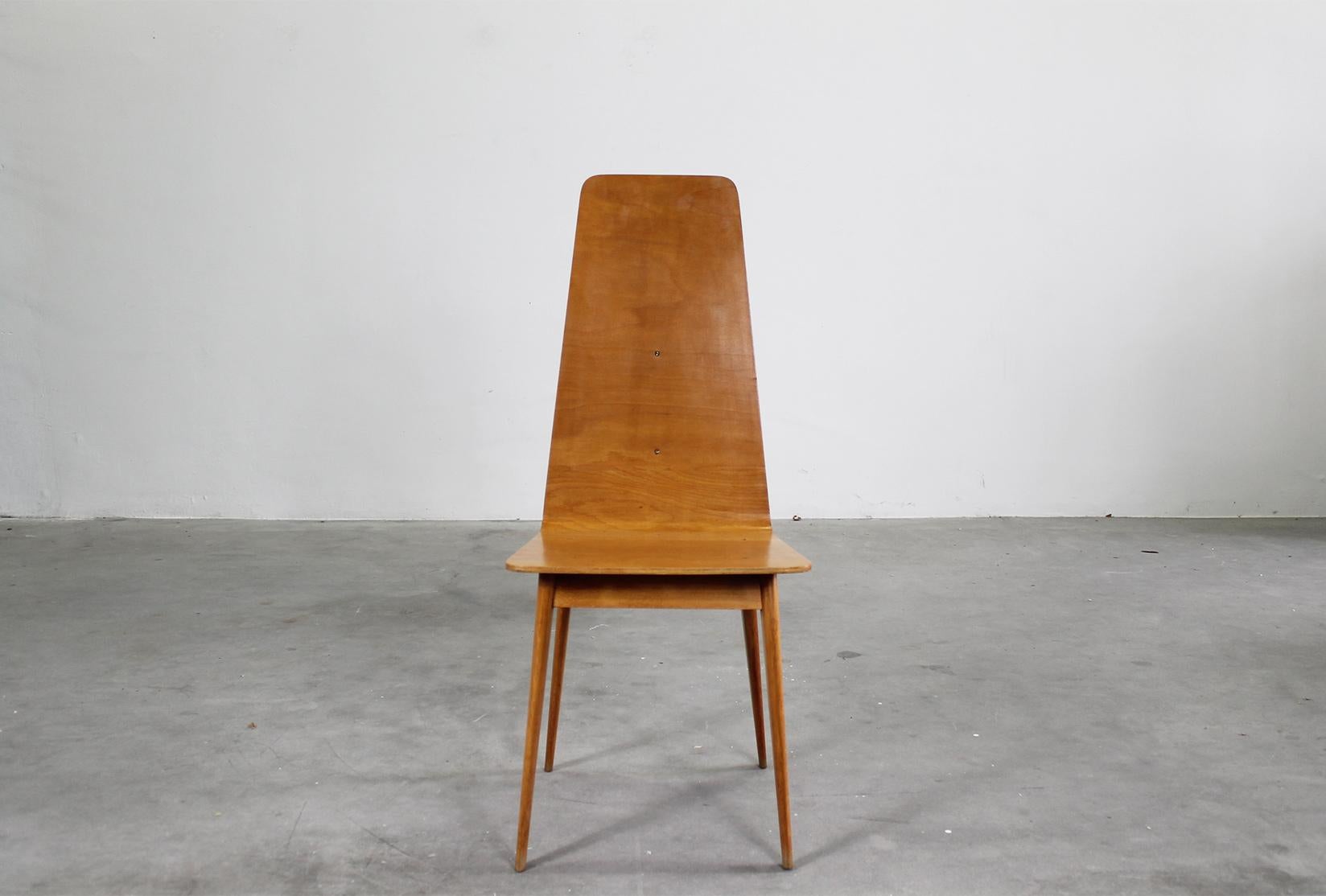 Ensemble de six chaises en bois courbé de fabrication italienne Sineo Gemignani, années 1940 en vente 5