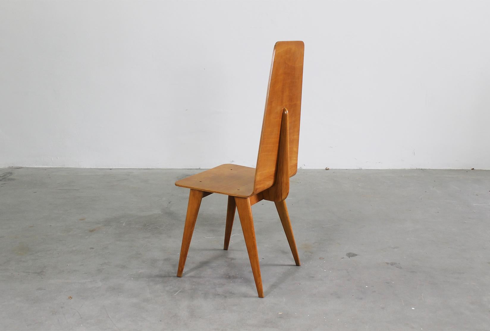 Ensemble de six chaises en bois courbé de fabrication italienne Sineo Gemignani, années 1940 en vente 7
