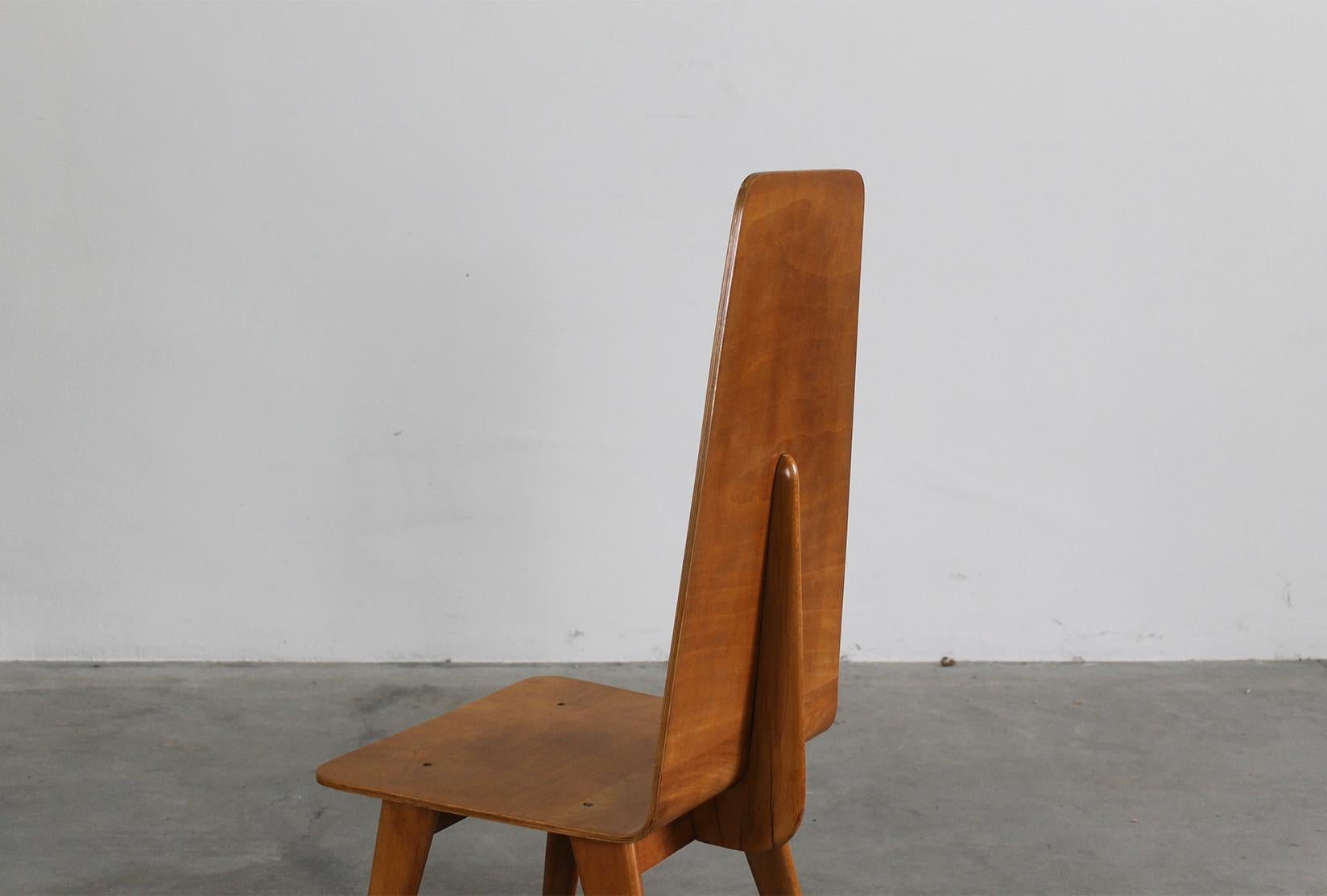 Ensemble de six chaises en bois courbé de fabrication italienne Sineo Gemignani, années 1940 en vente 8