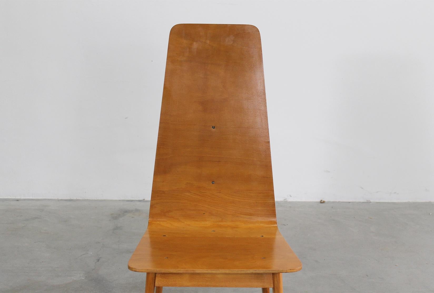 Ensemble de six chaises en bois courbé de fabrication italienne Sineo Gemignani, années 1940 en vente 9