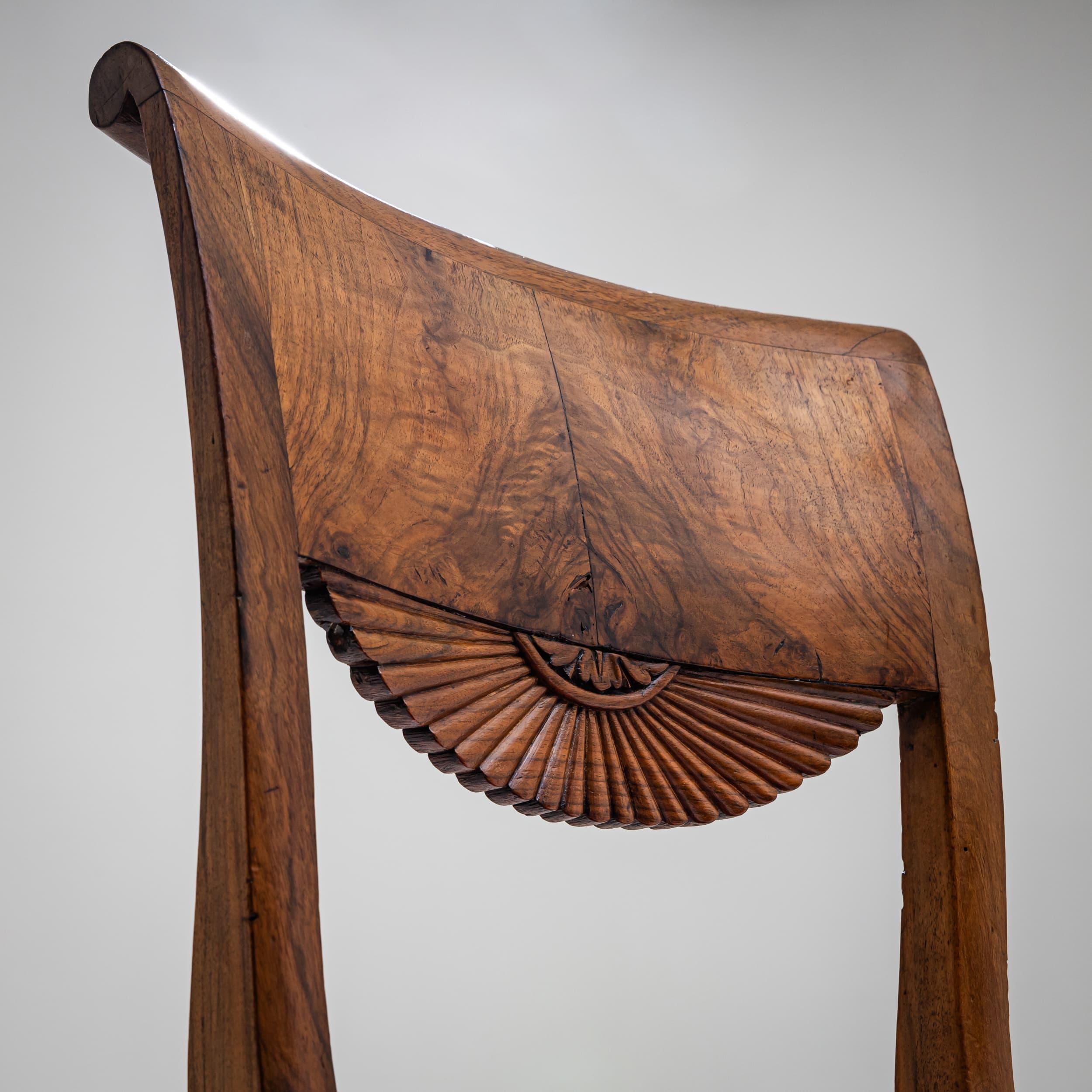 Mid-19th Century Set of Six Dining Chairs, Italy circa 1830 For Sale