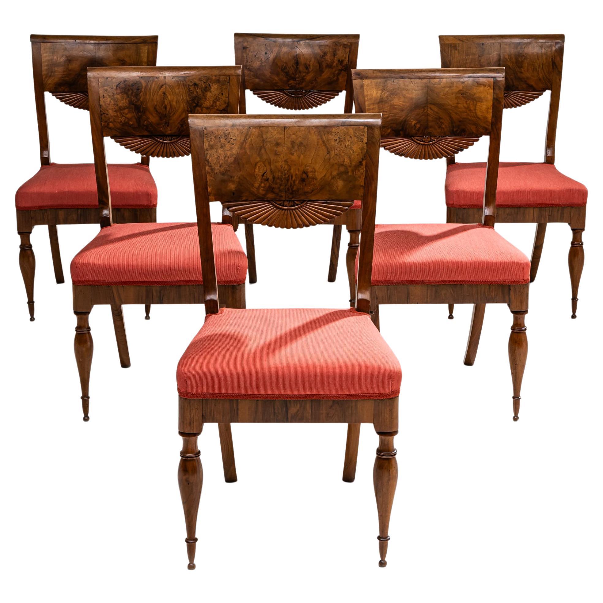 Set of Six Dining Chairs, Italy circa 1830 For Sale