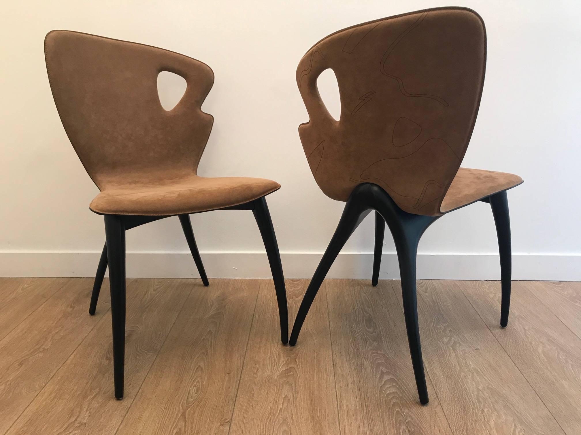 Mid-Century Modern Set of Six Dining Chairs, Italy, Late 20th Century