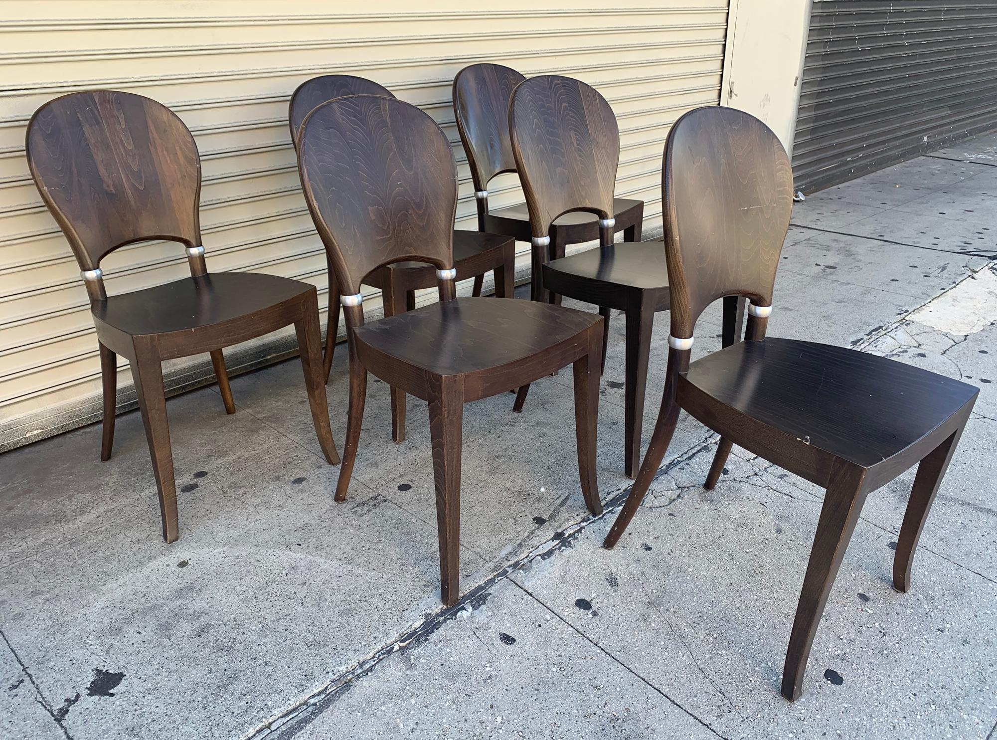 Set of Six Dining Chairs Made in Italy Bu Potocco, Italy In Good Condition In Los Angeles, CA