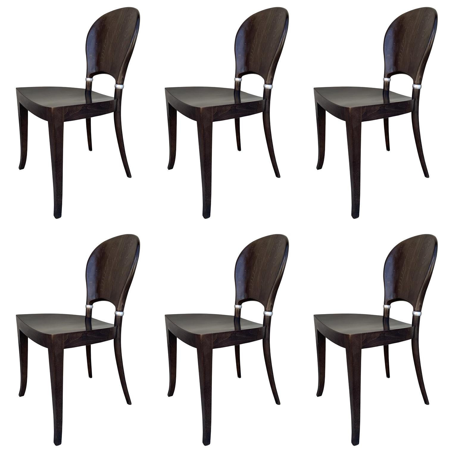 Set of Six Dining Chairs Made in Italy Bu Potocco, Italy