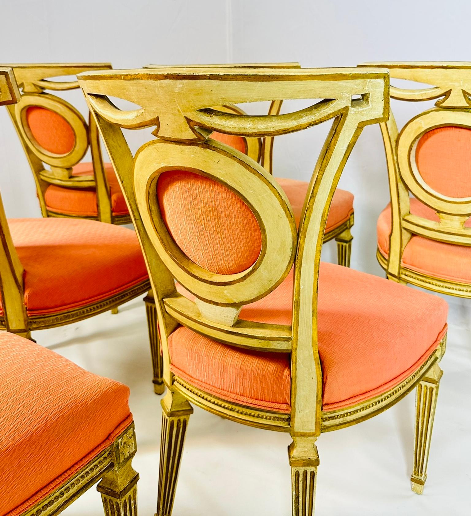 Set of Six Dining Chairs, Made in Italy Circa 1800's For Sale 6