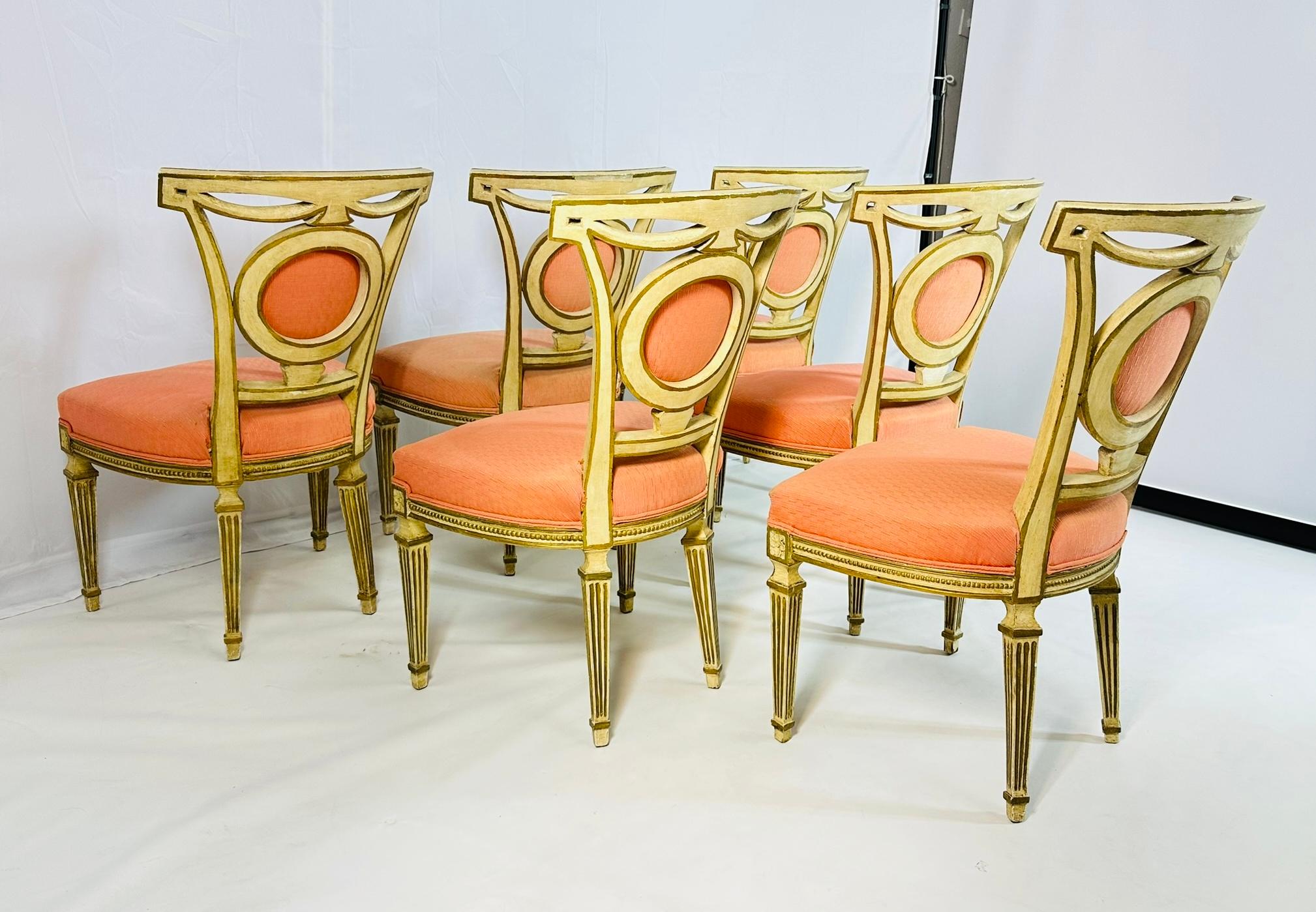 18th Century and Earlier Set of Six Dining Chairs, Made in Italy Circa 1800's For Sale