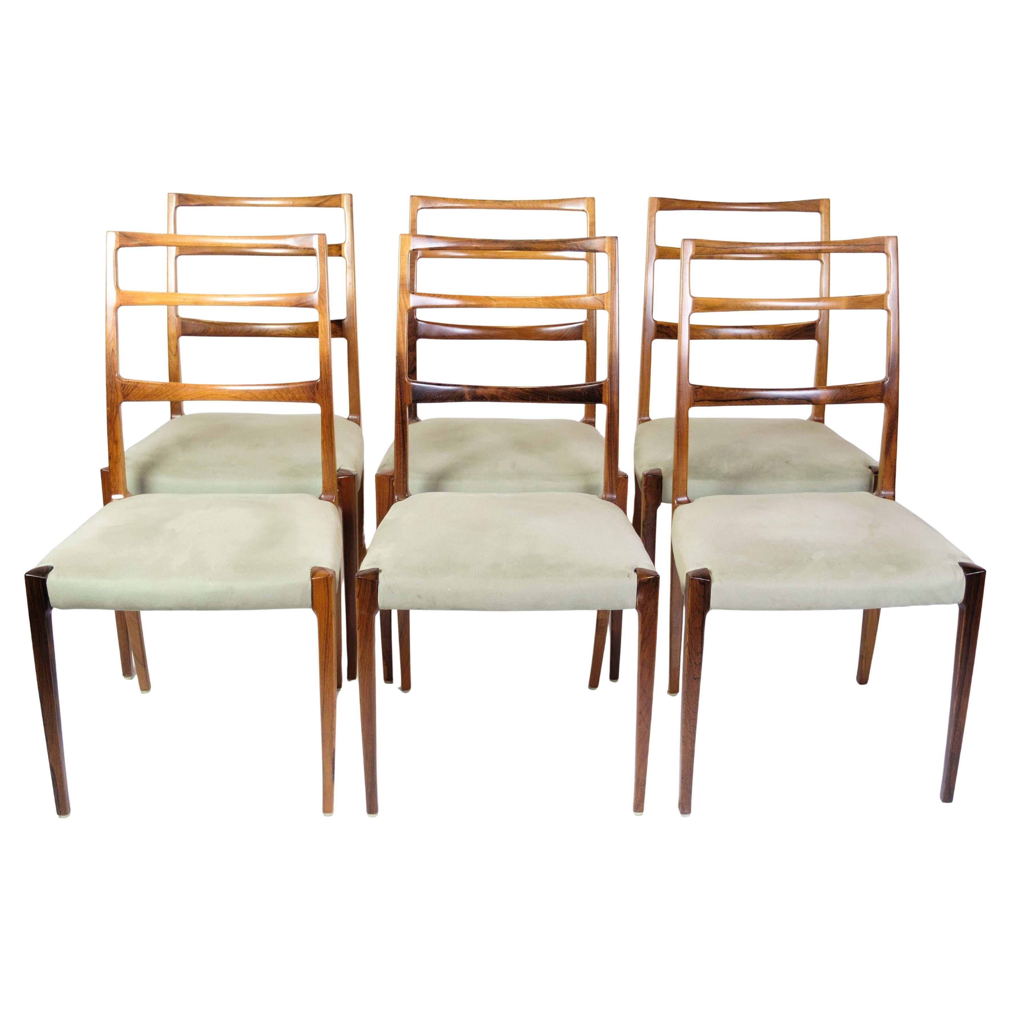 Set Of Six Dining Chairs Made In Rosewood By Sorø Furniture From 1960s