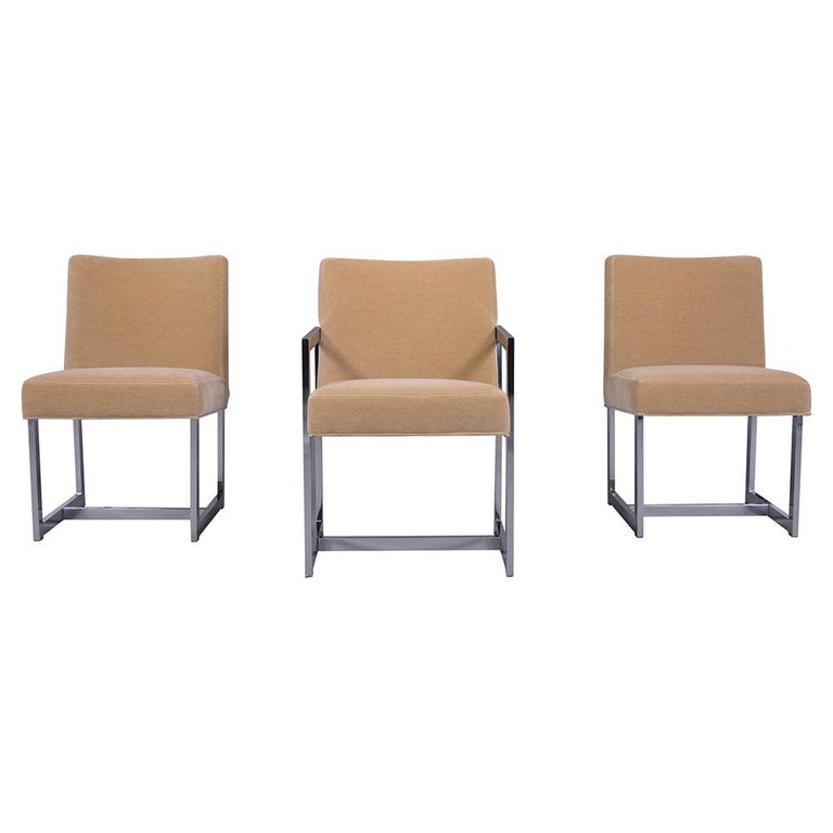 Mid-Century Modern Set of Six Dining Chairs After Milo Baughman  For Sale