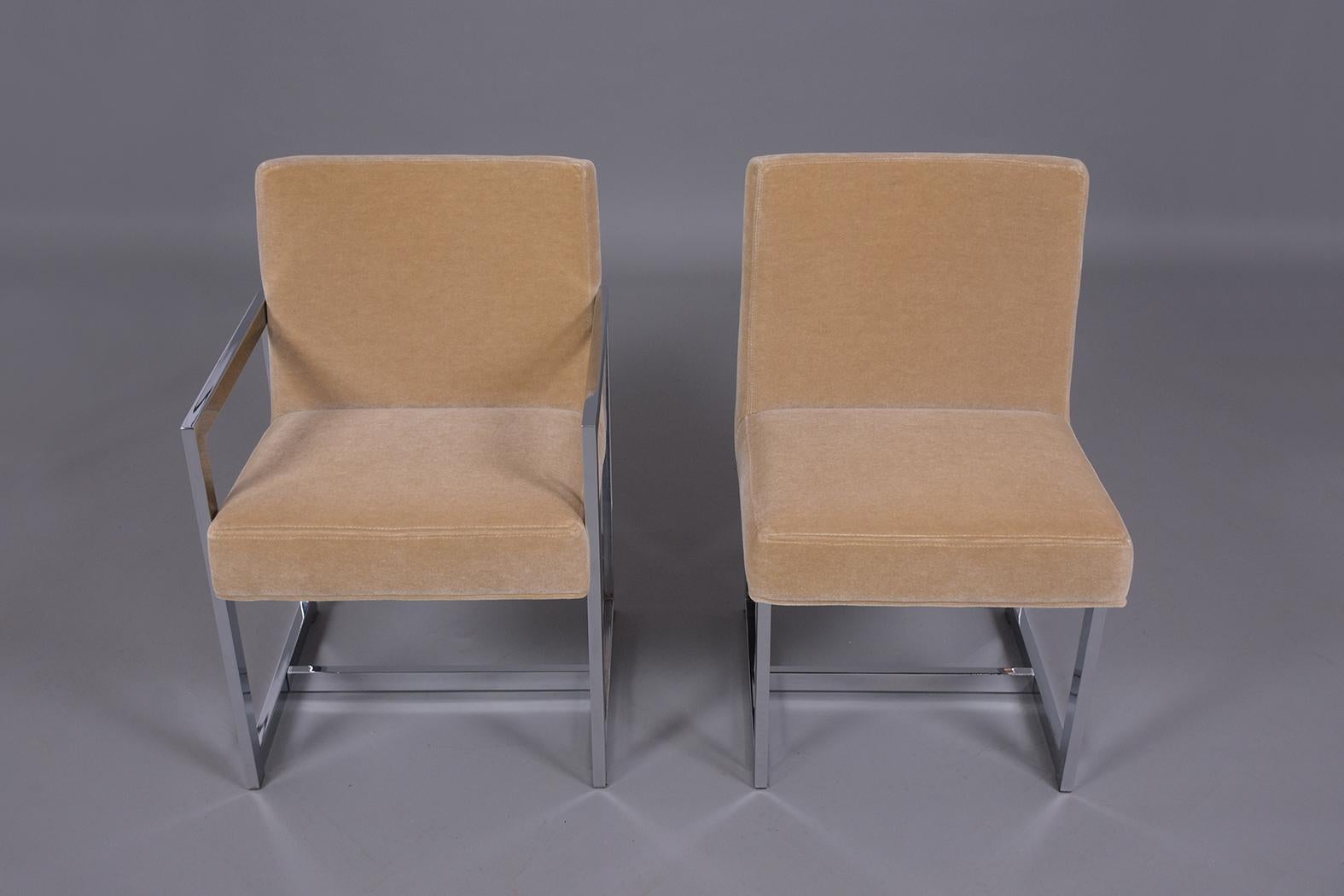Hand-Crafted Set of Six Dining Chairs After Milo Baughman 