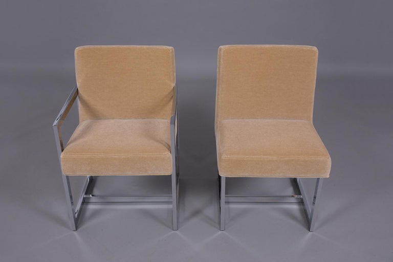 Hand-Crafted Set of Six Dining Chairs After Milo Baughman  For Sale