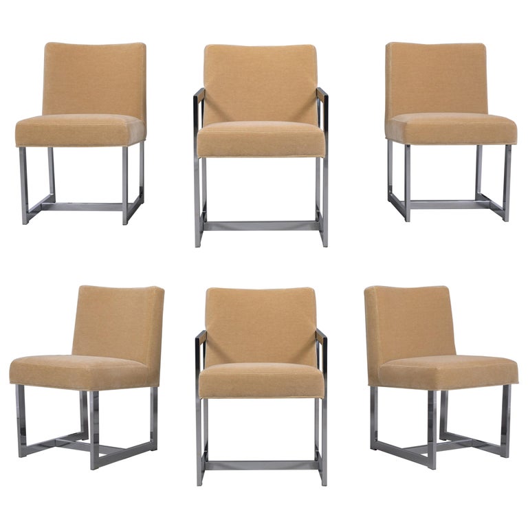 Set of Six Dining Chairs After Milo Baughman  For Sale