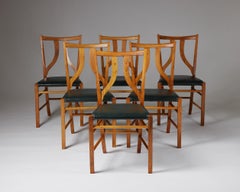 Set of Six Dining Chairs Model 2027 Designed by Josef Frank for Svenskt Tenn