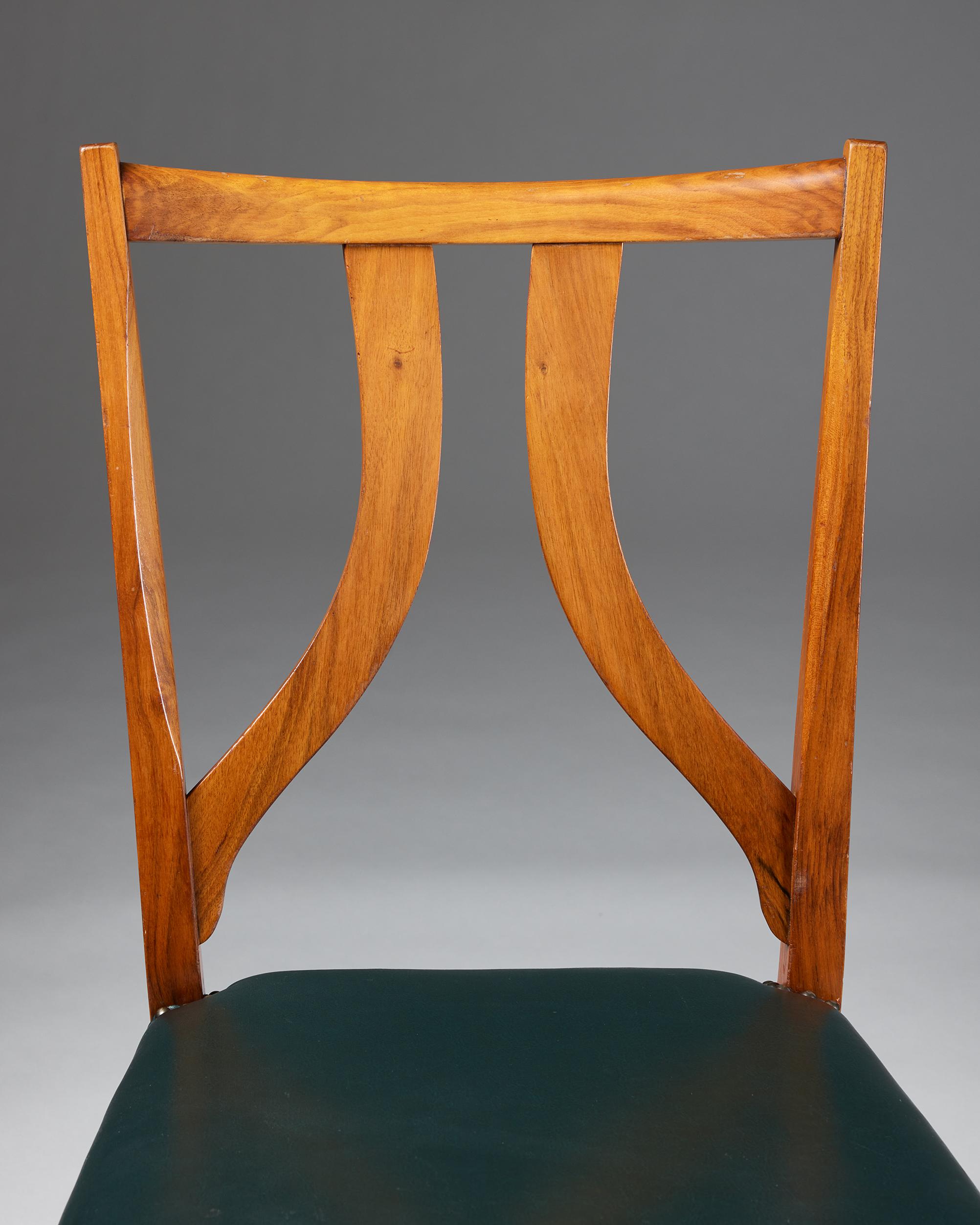 Set of Six Dining Chairs Model 2027 Designed by Josef Frank for Svenskt Tenn For Sale 1