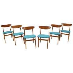 Set of Six Dining Chairs Model 210r, Designed by Thomas Harlev, Denmark