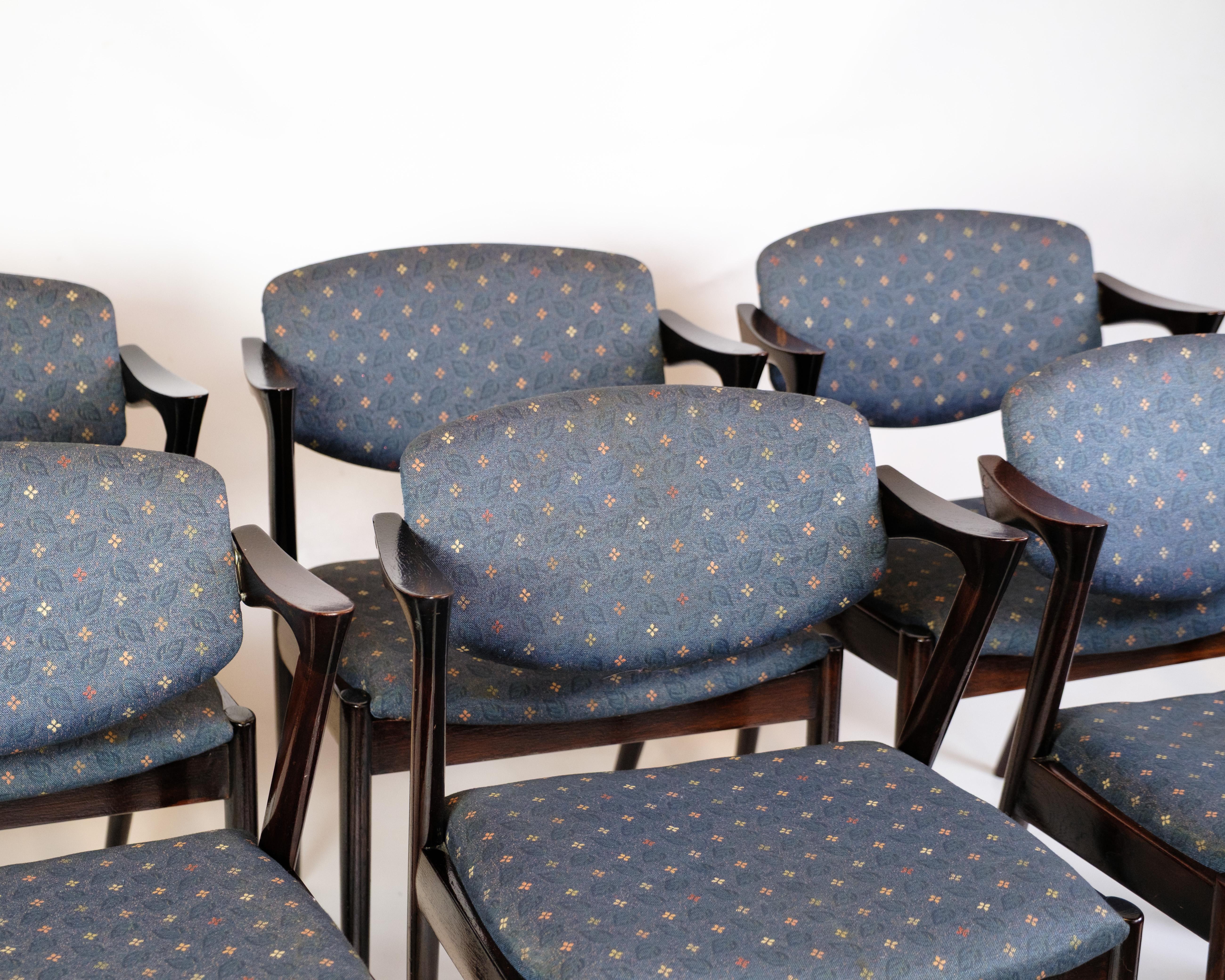 Mid-Century Modern Ensemble de six chaises de salle à manger modèle 42 de Kai Kristiansen pour Schou Andersen en vente