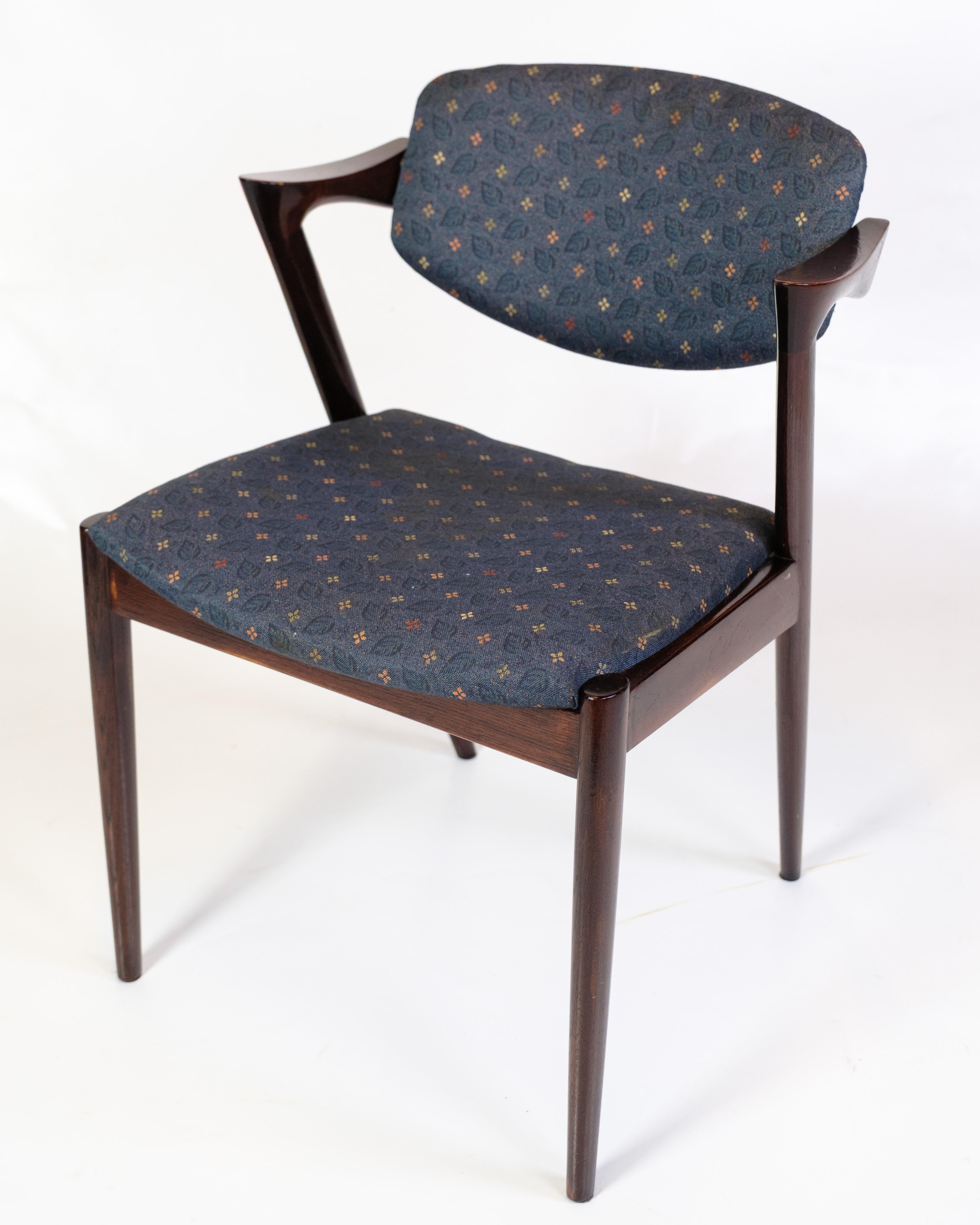 Danois Ensemble de six chaises de salle à manger modèle 42 de Kai Kristiansen pour Schou Andersen en vente