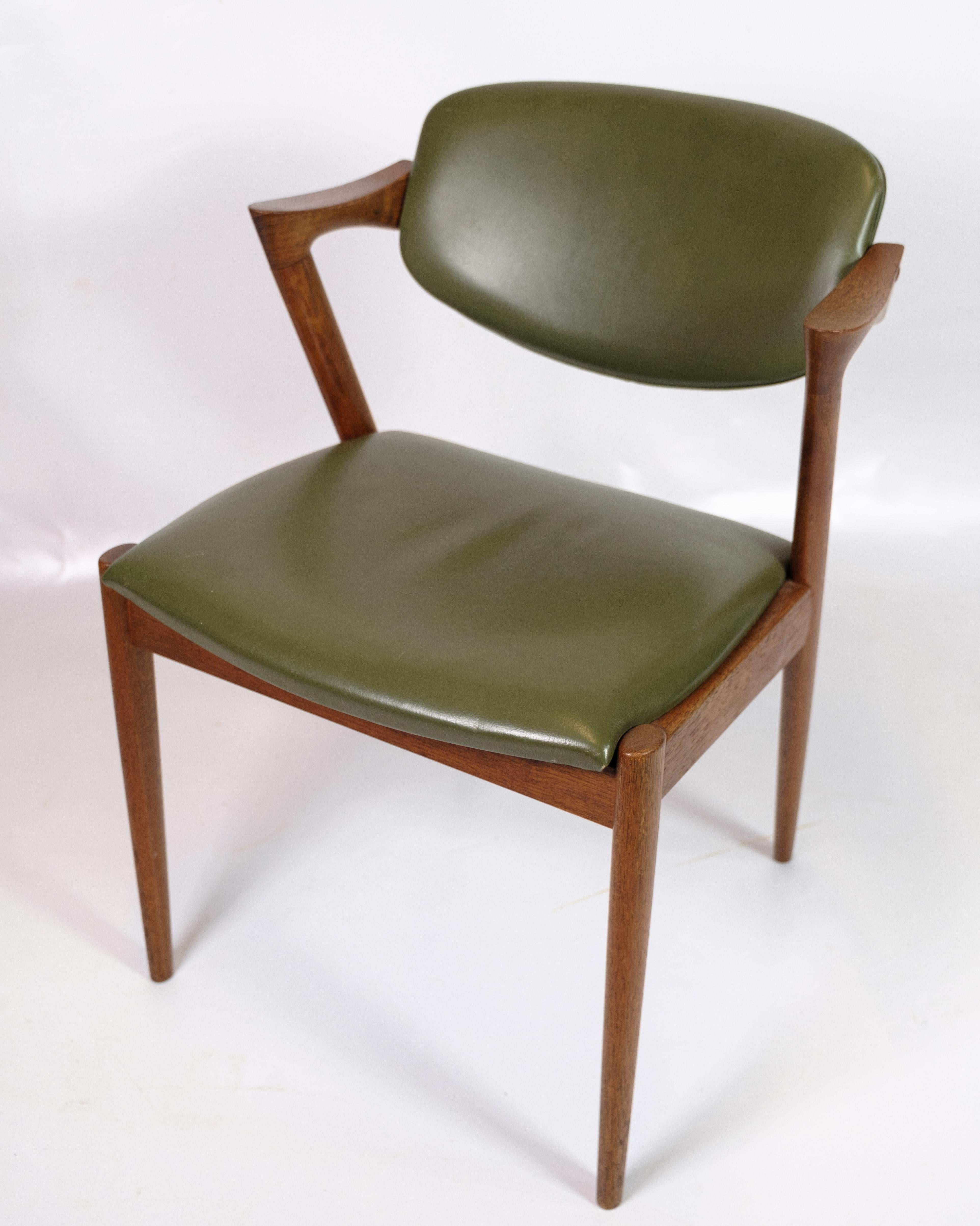 Danese Set di sei sedie da pranzo modello 42 in teak di Kai Kristiansen degli anni '60 in vendita