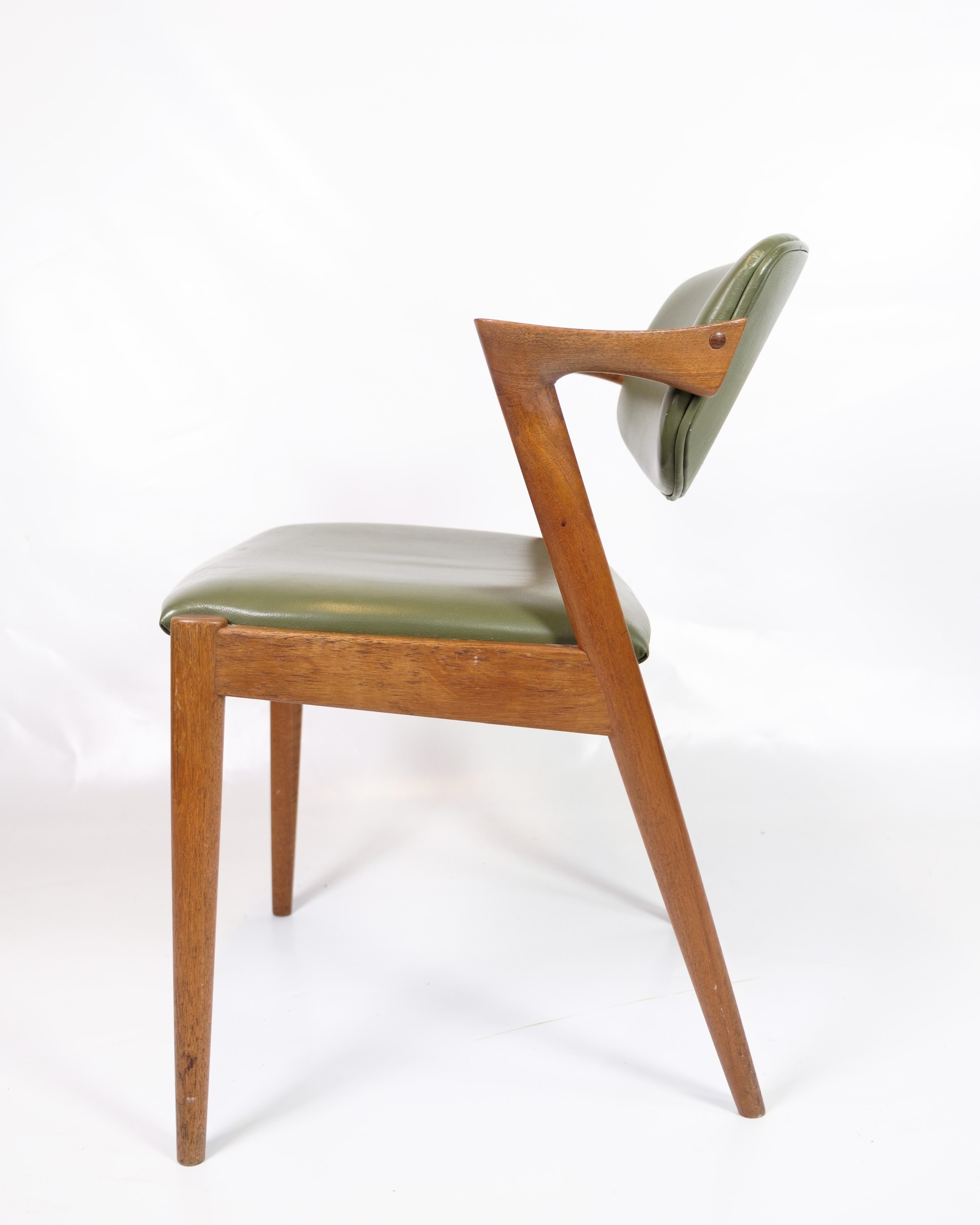 Set di sei sedie da pranzo modello 42 in teak di Kai Kristiansen degli anni '60 in vendita 1