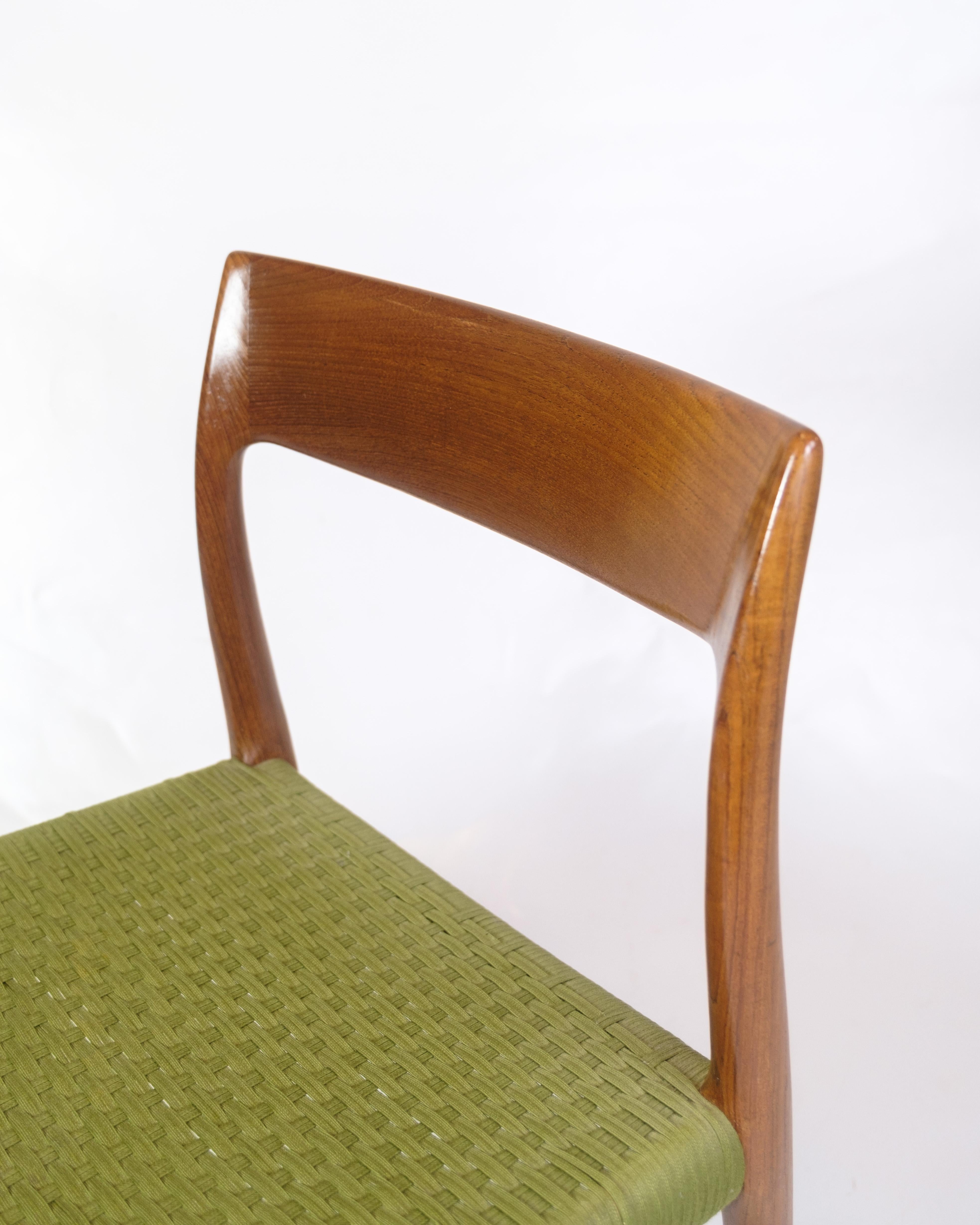 Mid-20th Century Set Of Six Dining Chairs Model 77 Made In Teak By Niels O. Møller From 1960s For Sale