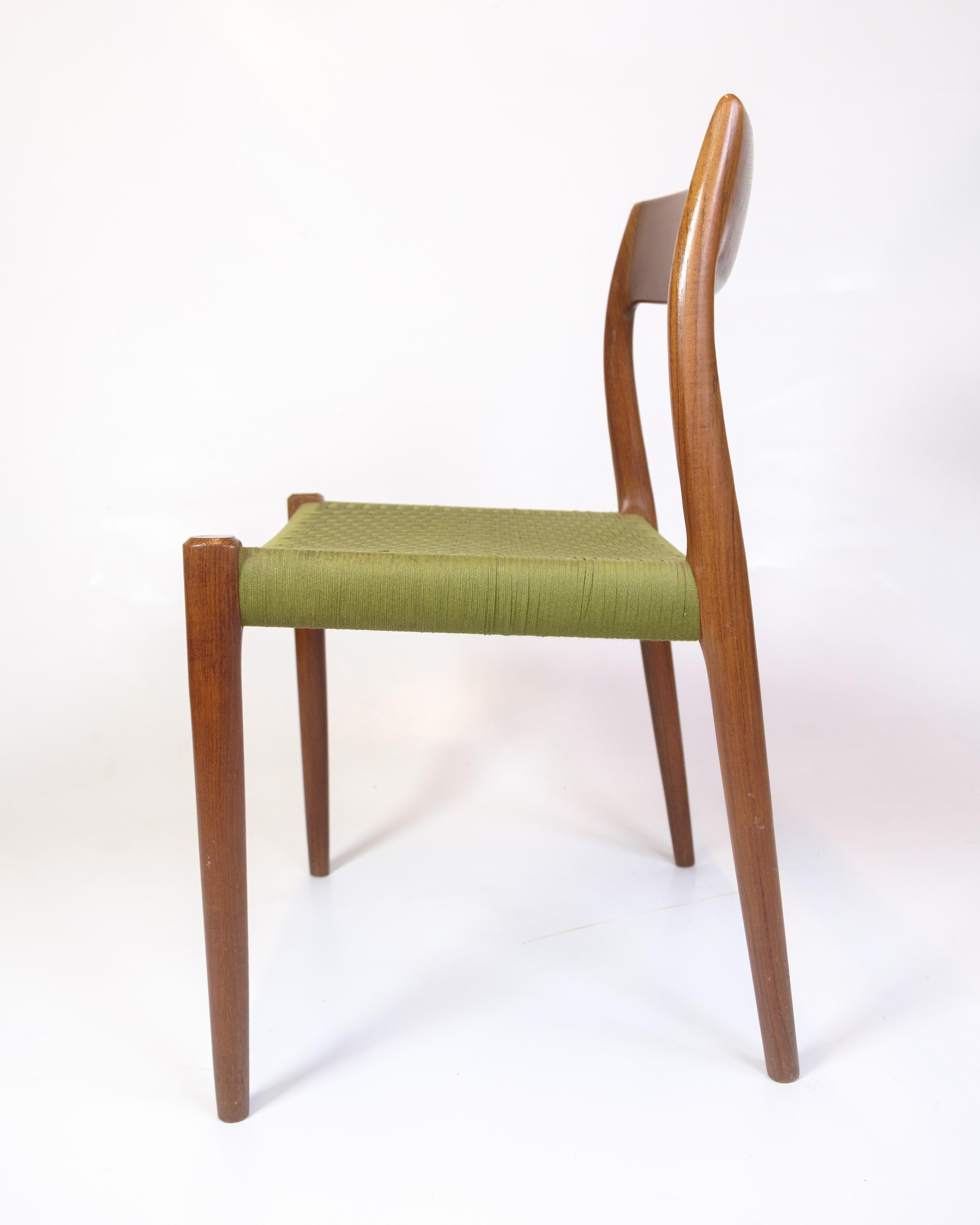 Set Of Six Dining Chairs Model 77 Made In Teak By Niels O. Møller From 1960s For Sale 1