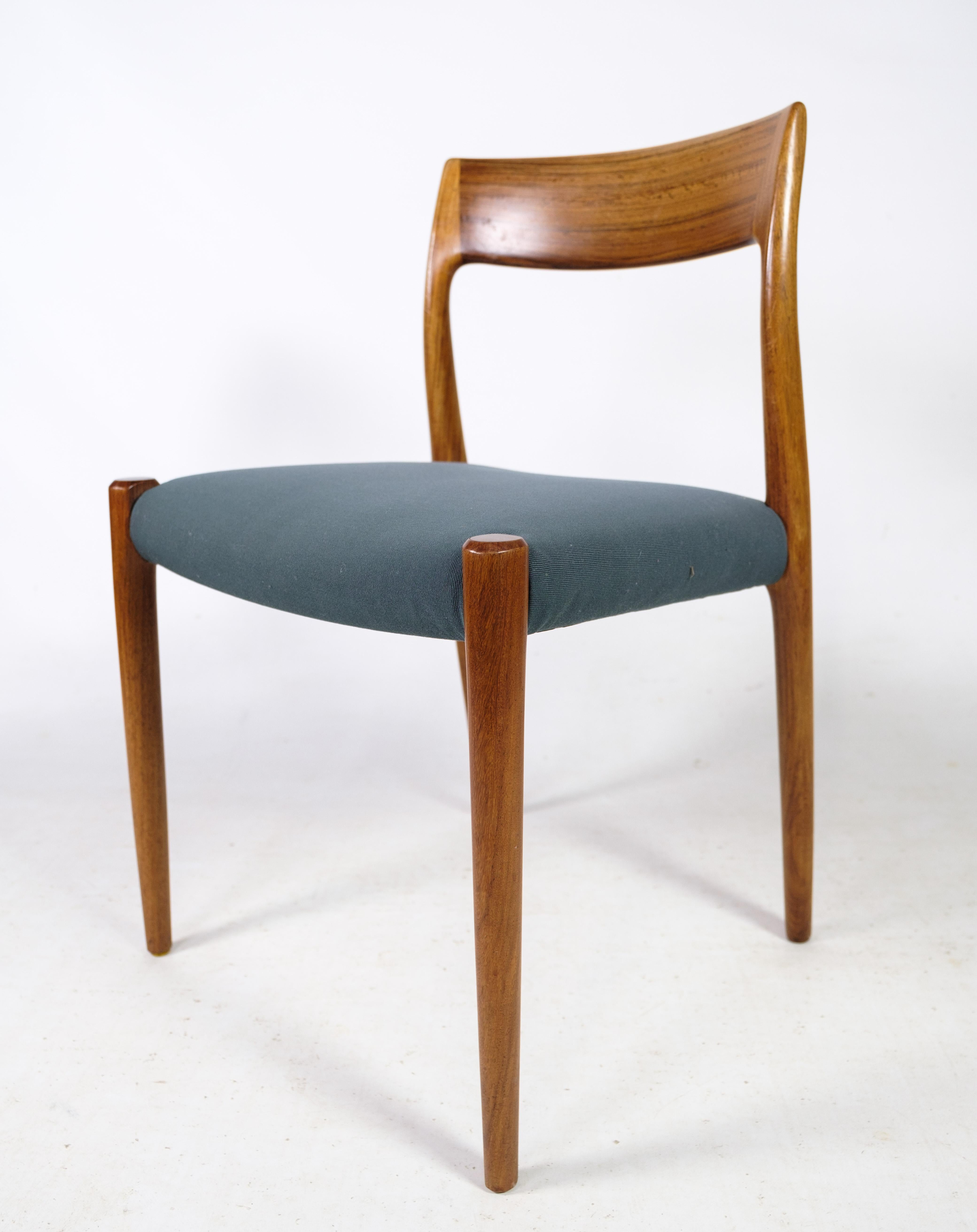Set of Six Dining Chairs In Rosewood Model 77, Niels O. Møller J.L Møllers Møbel For Sale 1