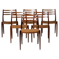 Set of six dining chairs model 78 designed by Niels O. Möller